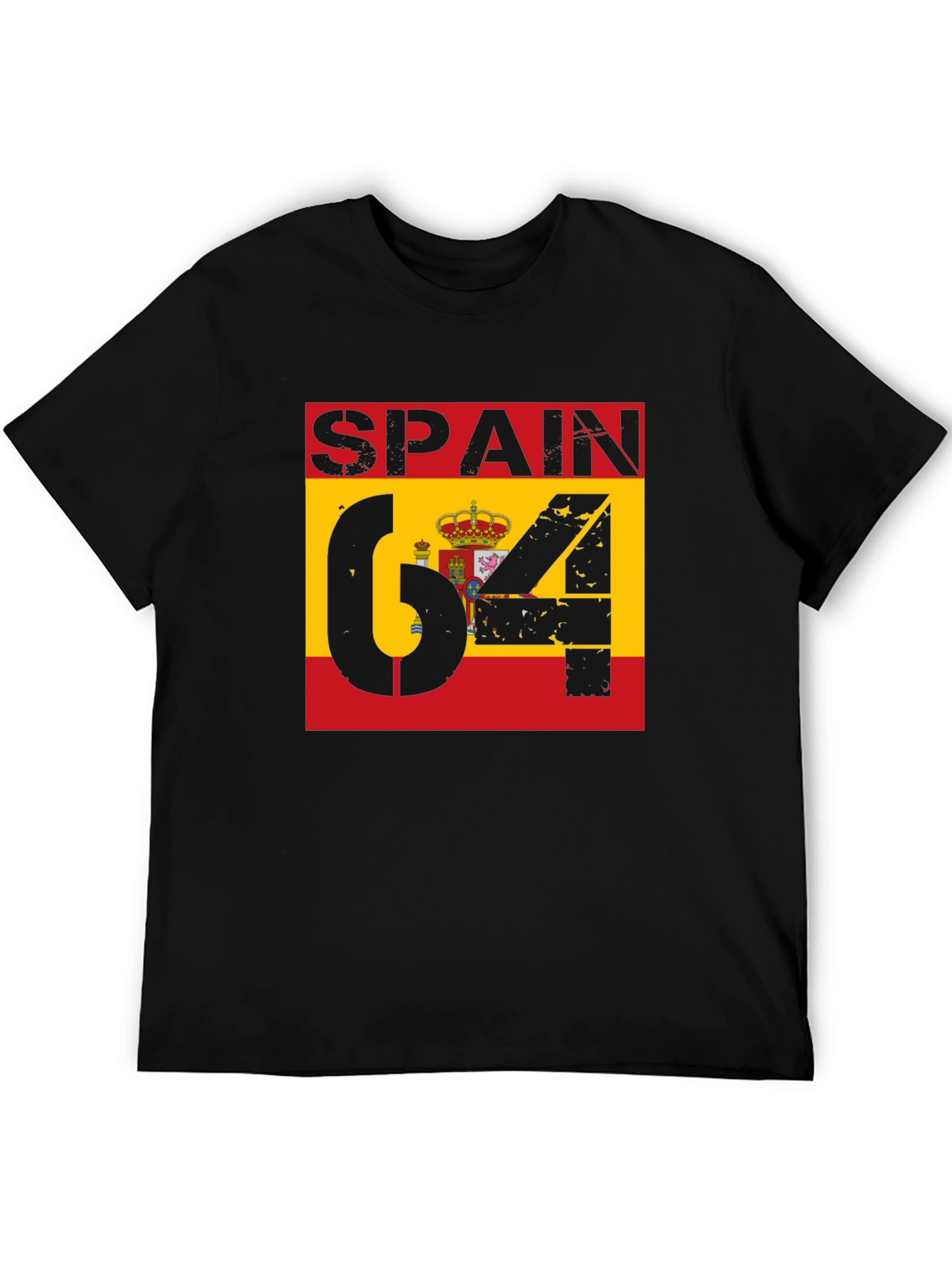 Spain Flag Graphic T-Shirt - Black