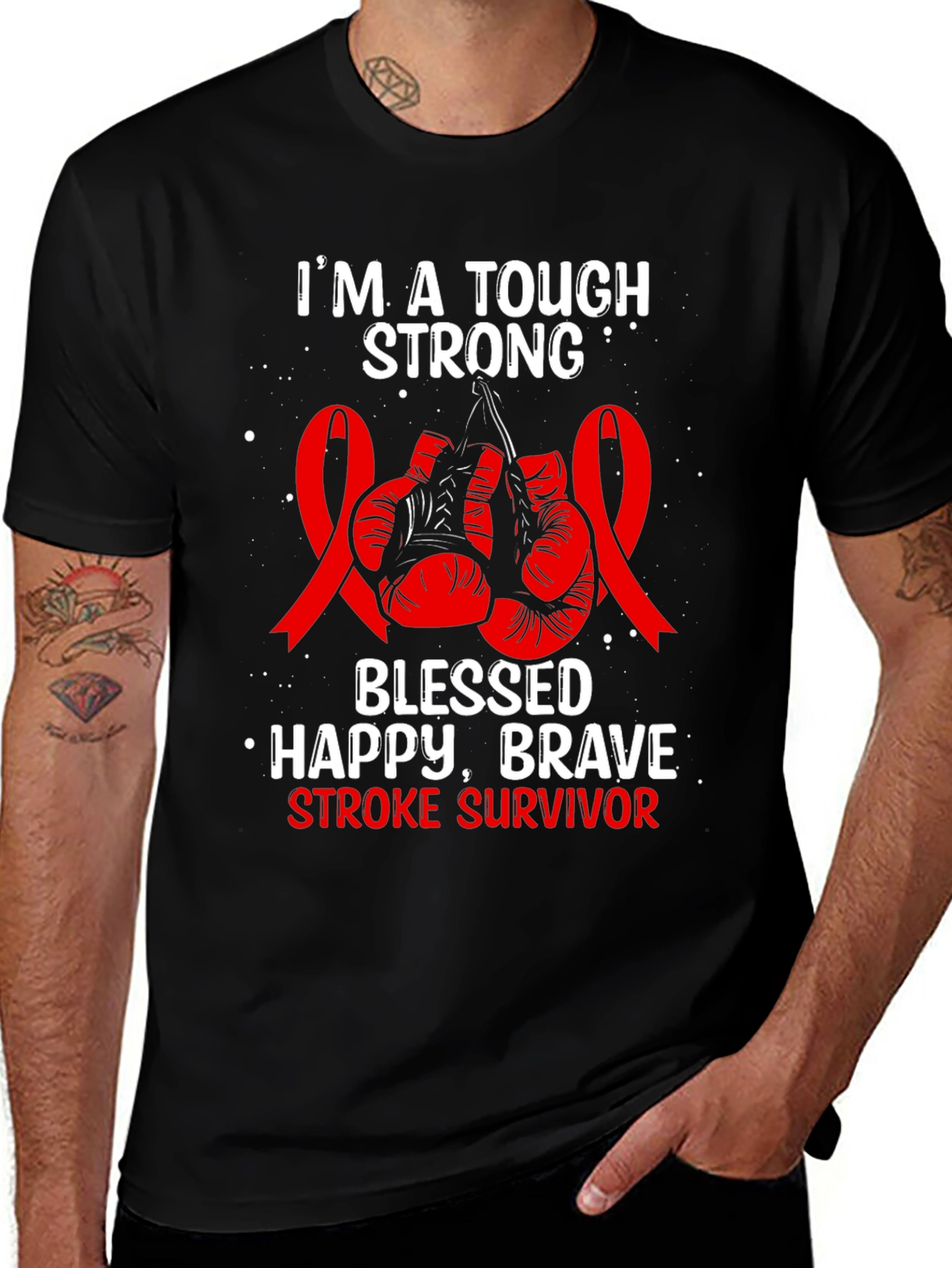 Tough Strong Stroke Survivor Graphic Tee