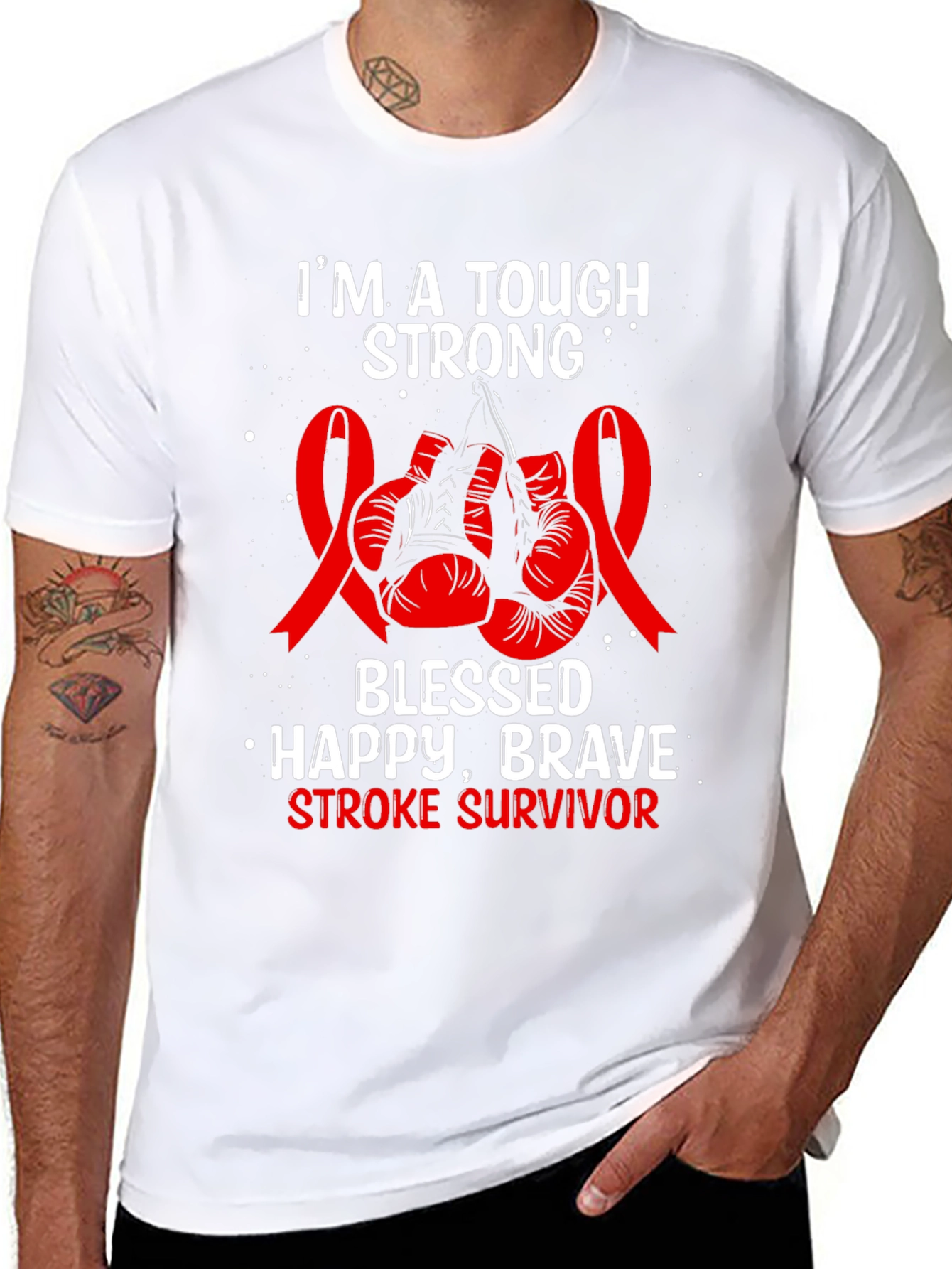 Tough Strong Stroke Survivor Graphic Tee