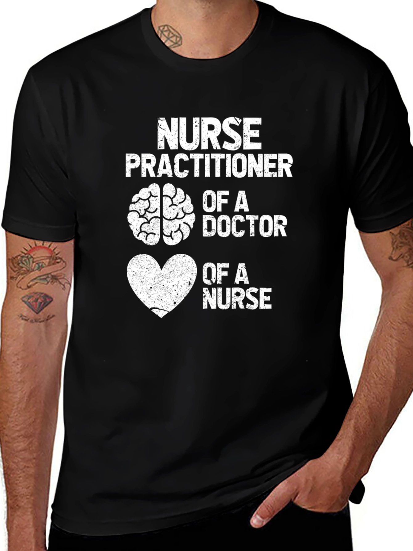 Nurse Practitioner Brain Heart T-Shirt