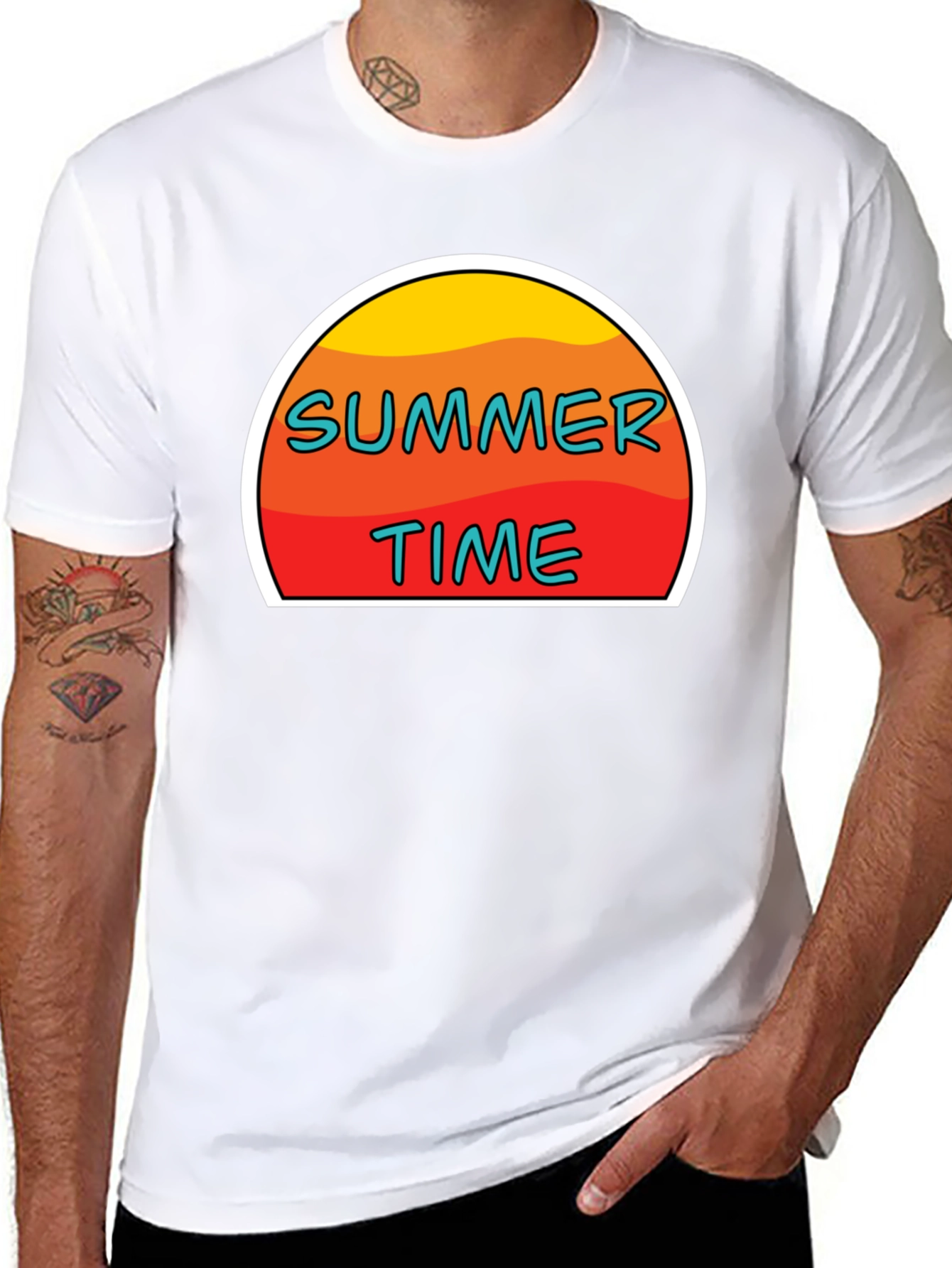Summer Time Graphic T-Shirt - Retro Sun Design