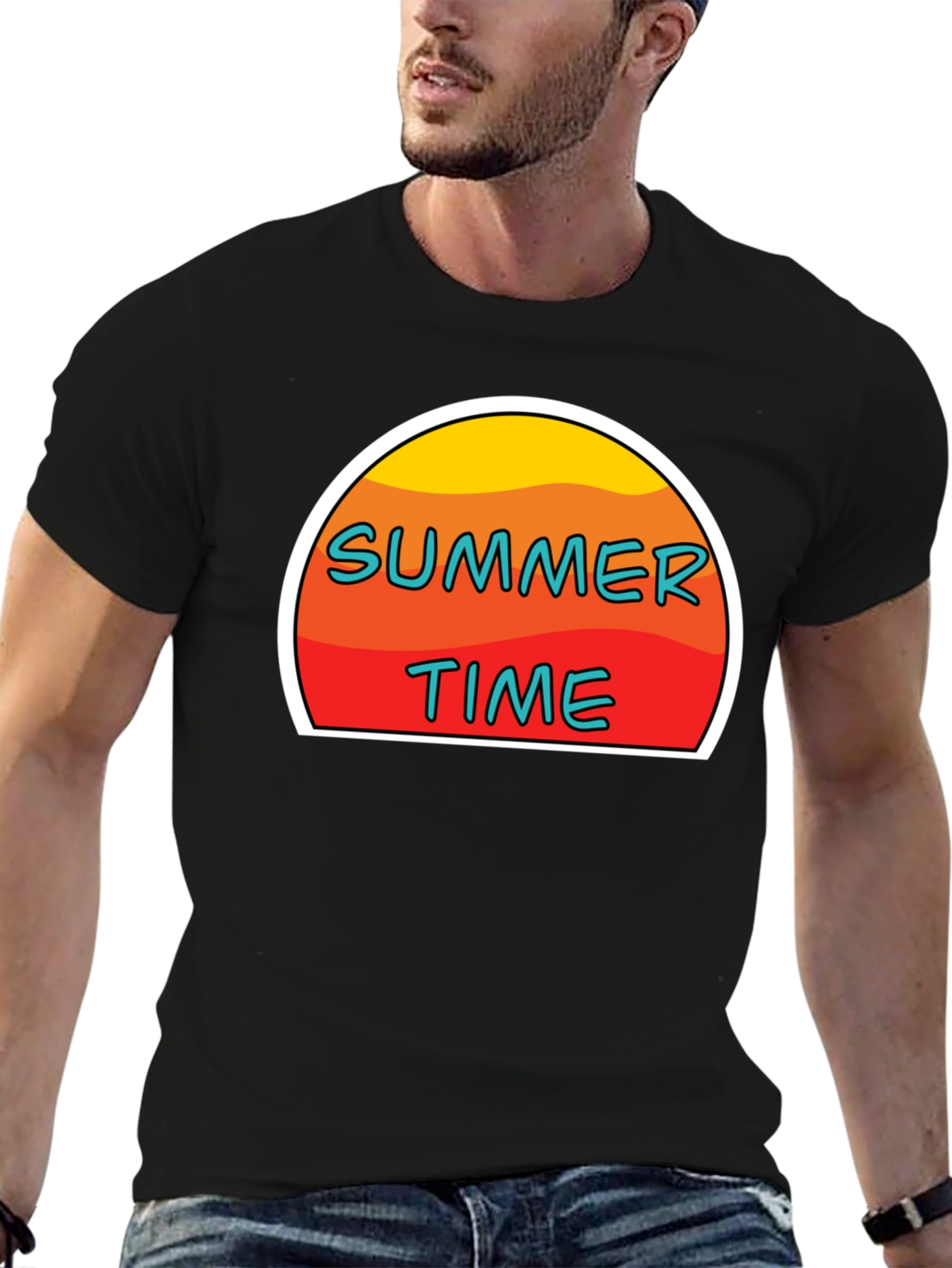 Summer Time Graphic T-Shirt - Retro Sun Design