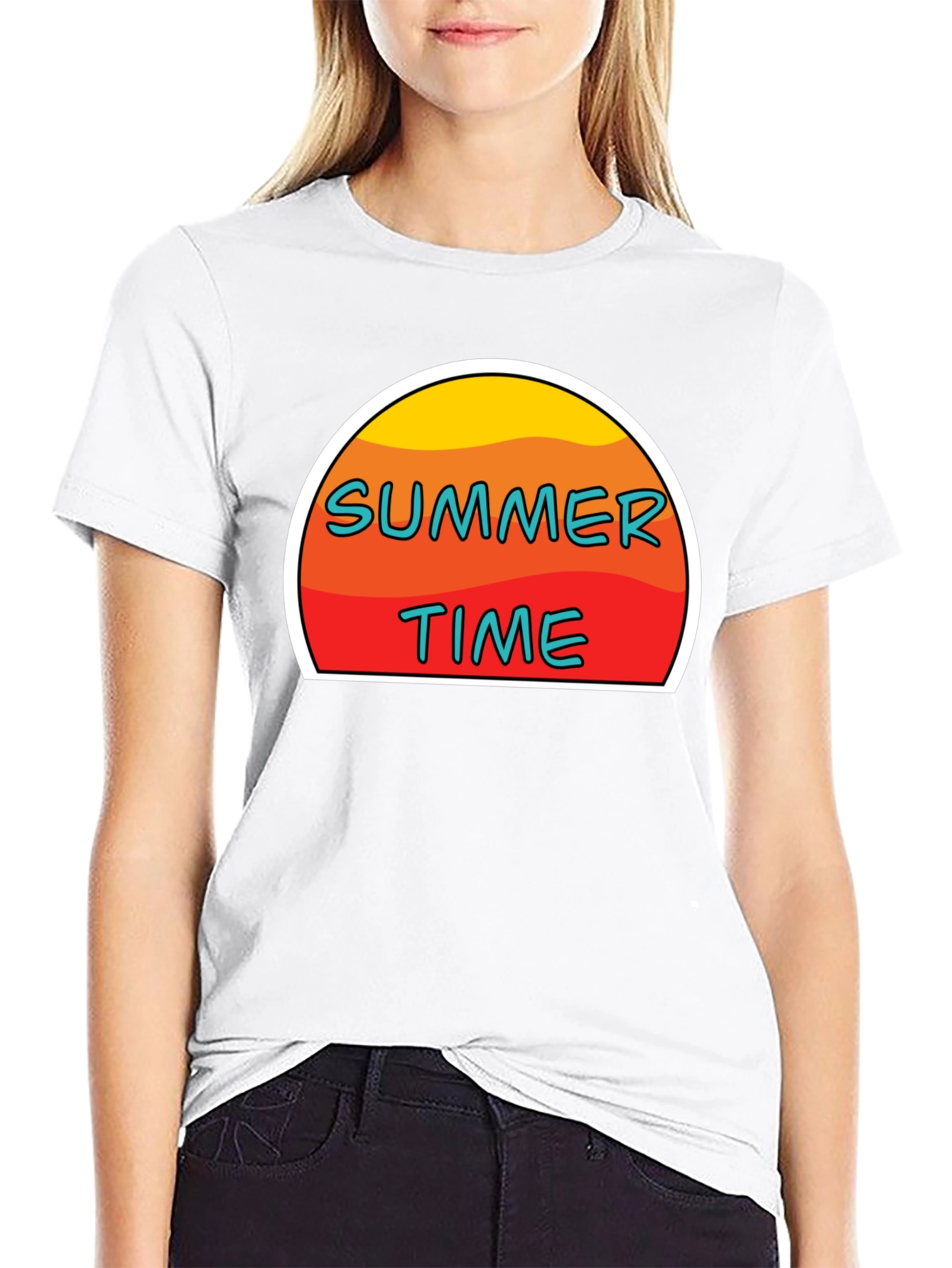 Summer Time Graphic T-Shirt - Retro Sun Design