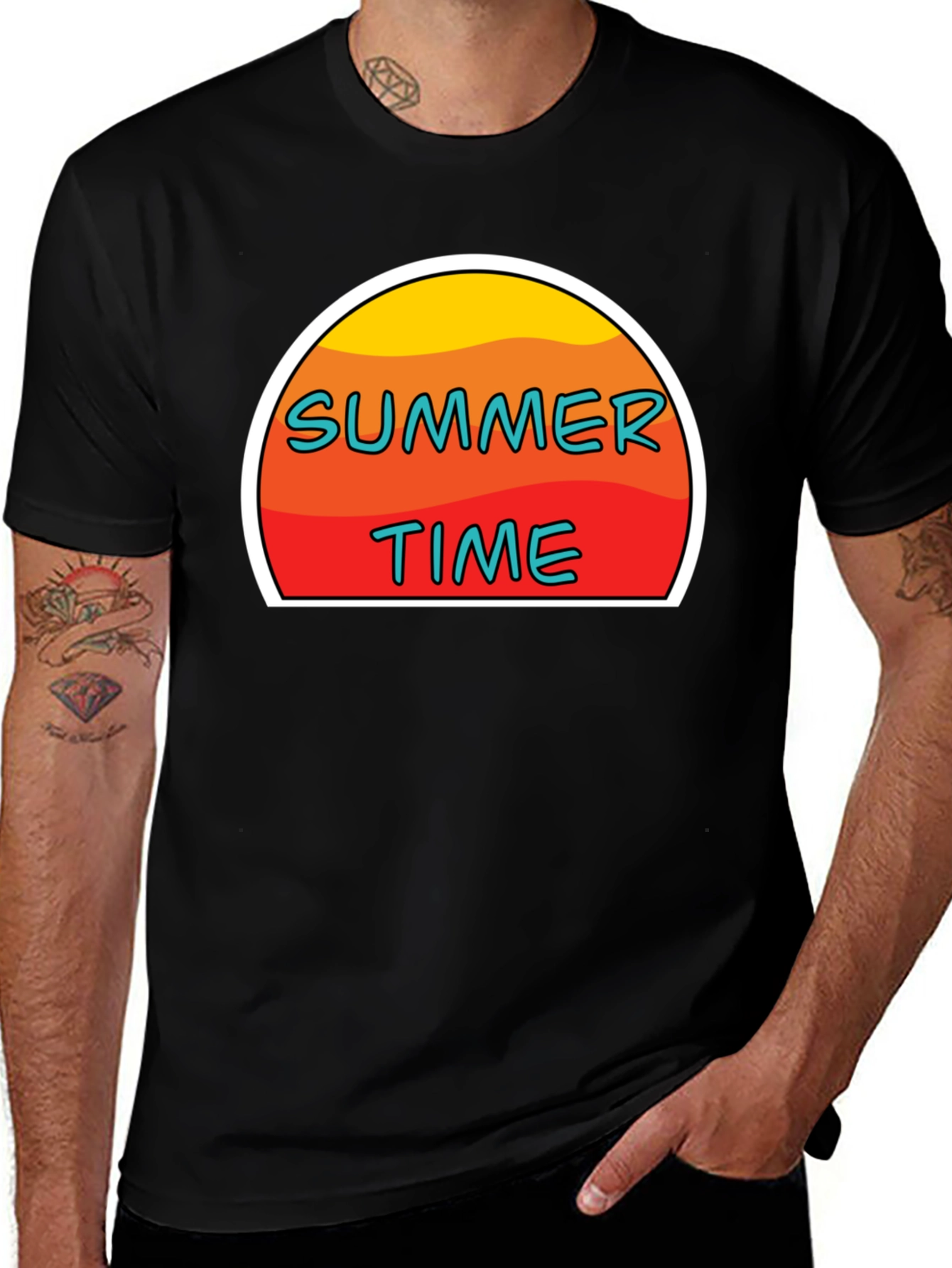 Summer Time Graphic T-Shirt - Retro Sun Design