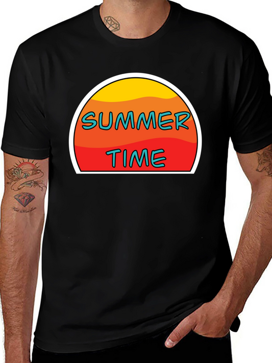 Summer Time Graphic T-Shirt - Retro Sun Design