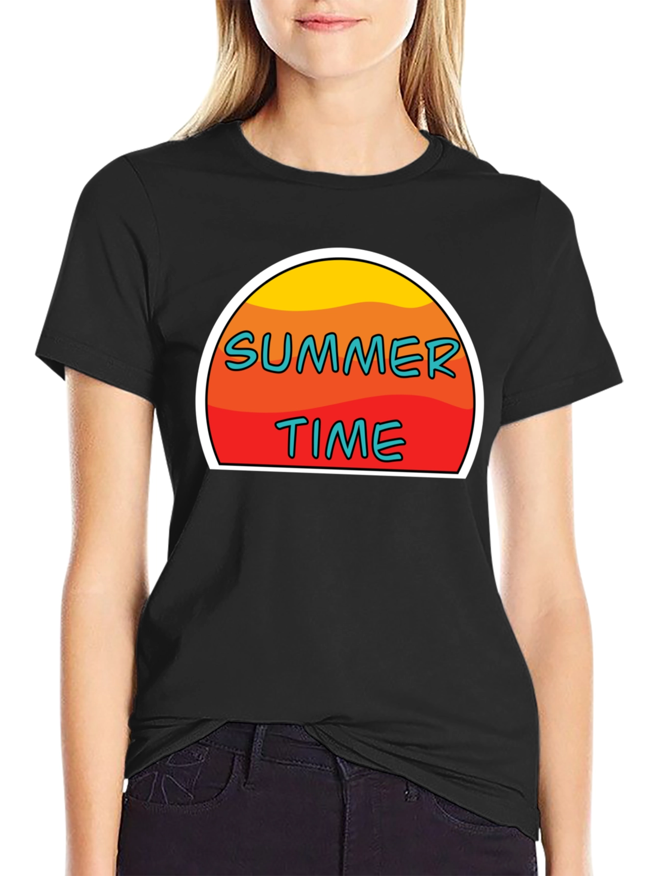 Summer Time Graphic T-Shirt - Retro Sun Design