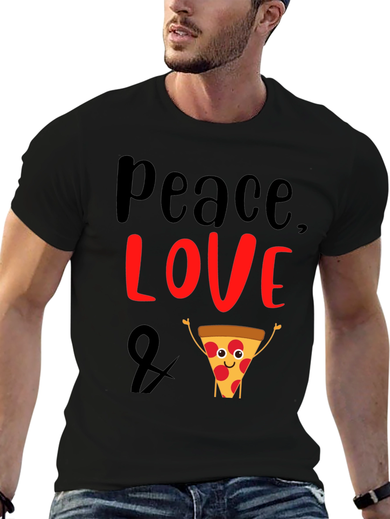 Peace Love and Pizza Graphic T-Shirt