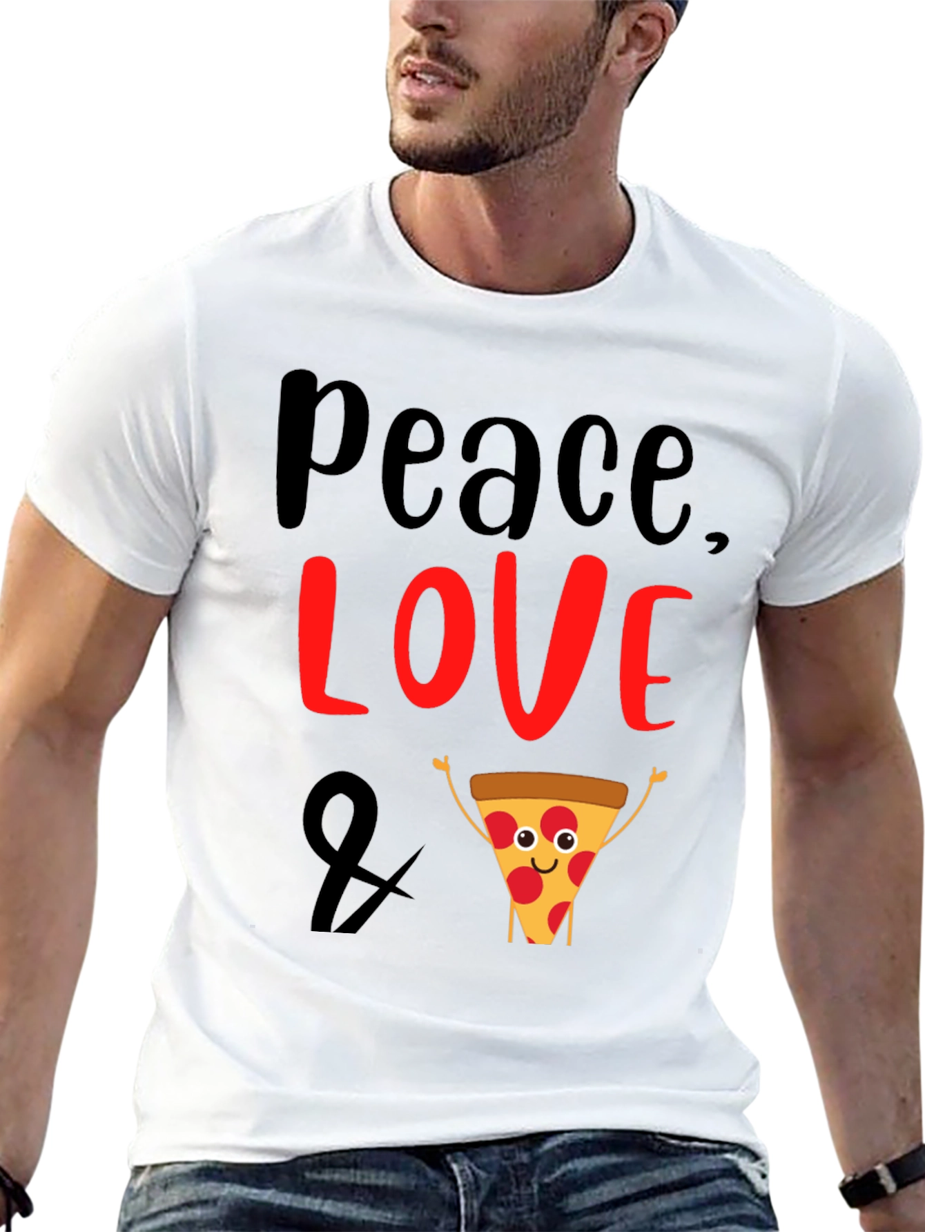Peace Love and Pizza Graphic T-Shirt