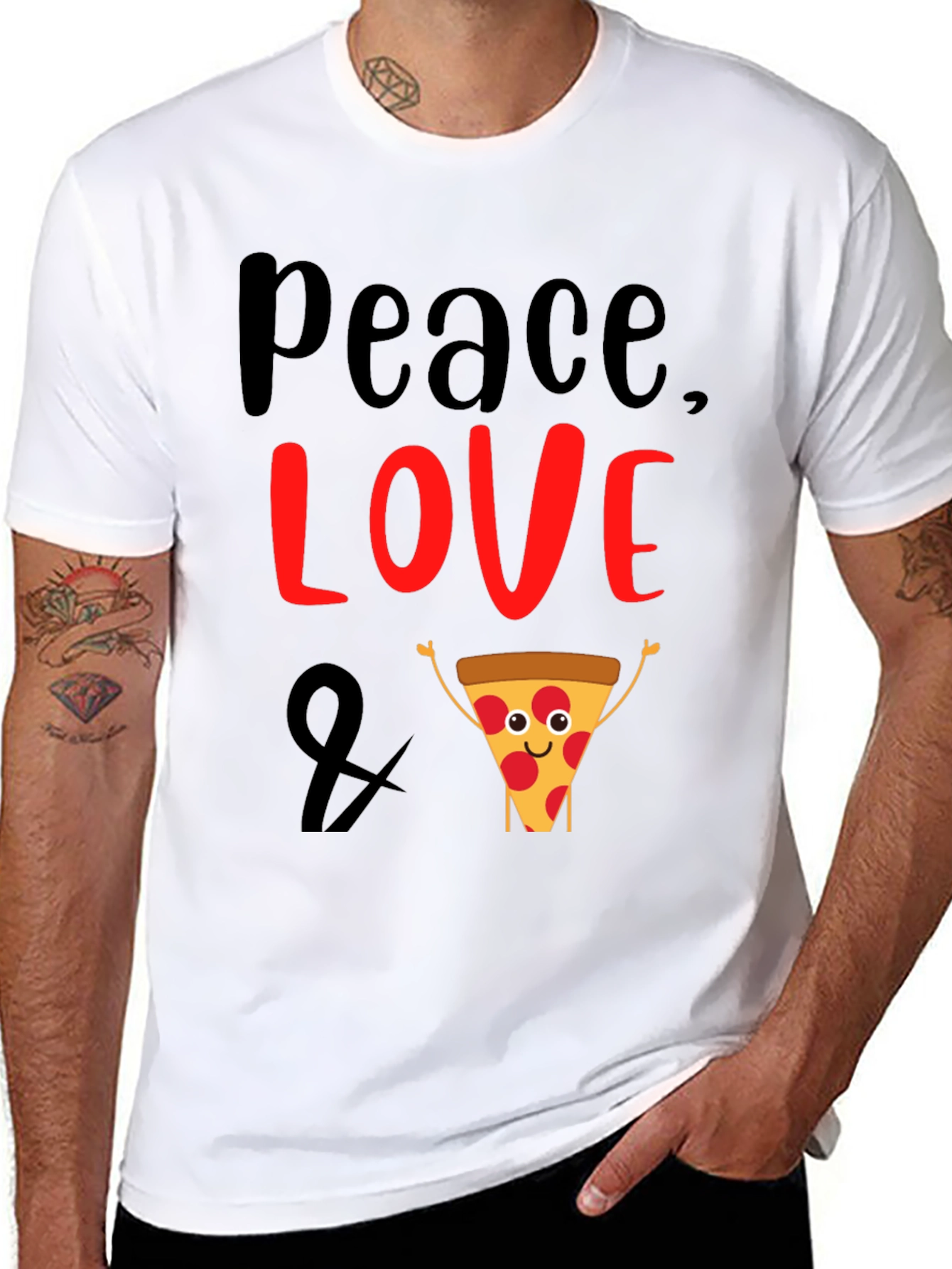 Peace Love and Pizza Graphic T-Shirt