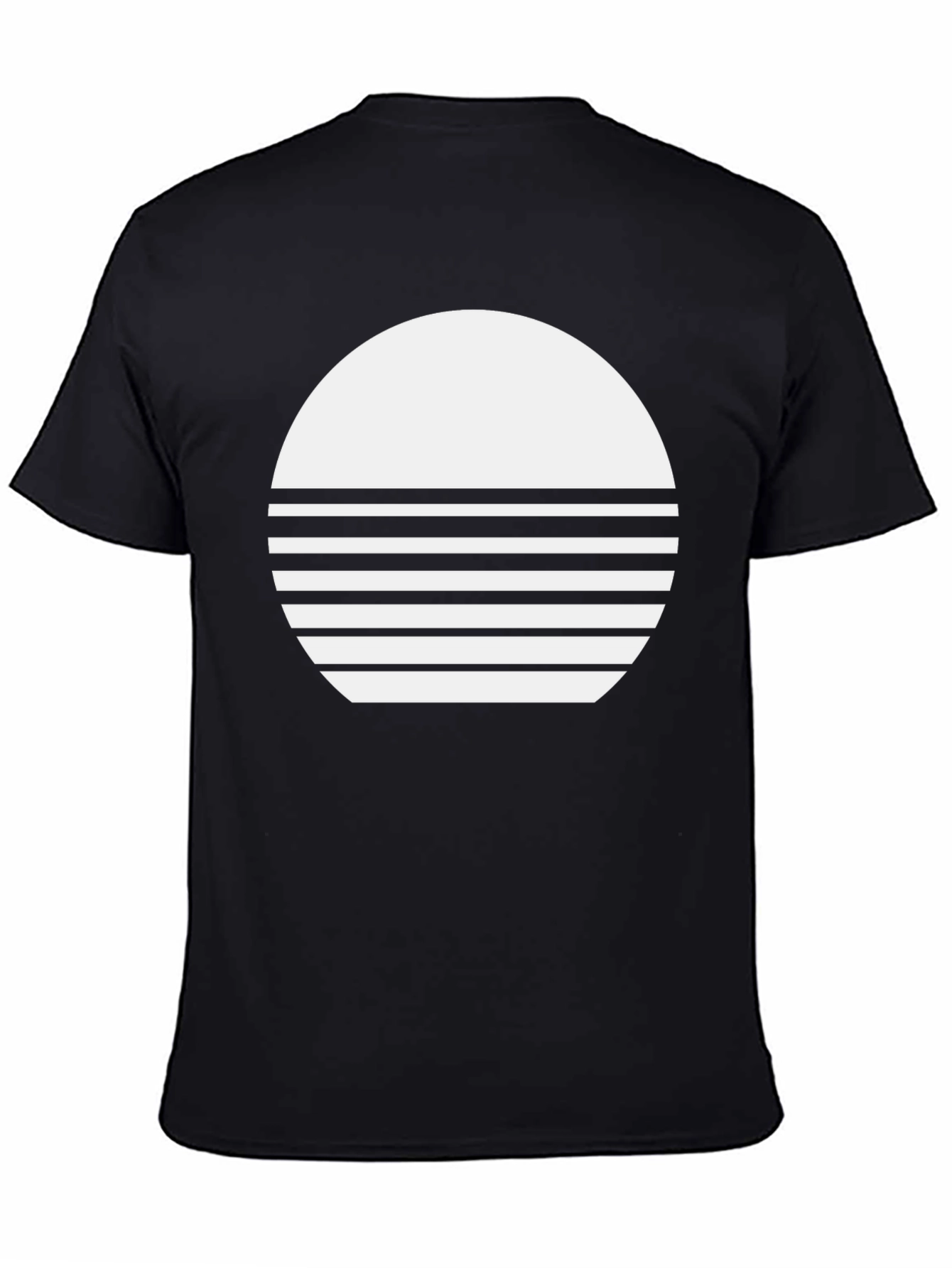 Modern Graphic Tee - Black with White Circle Design