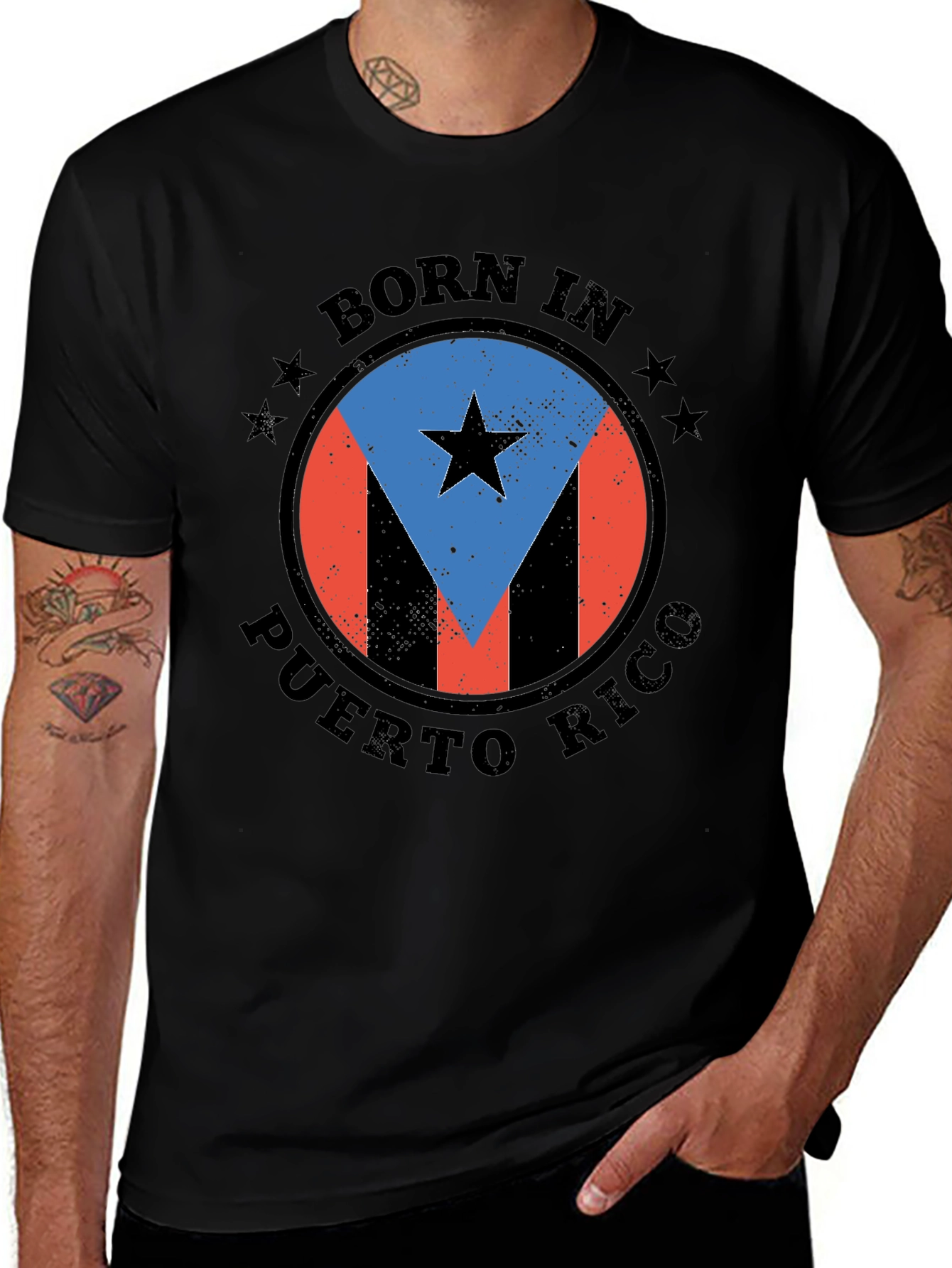 Born in Puerto Rico Black T-Shirt