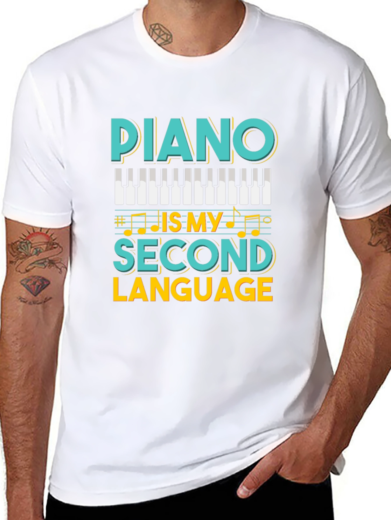 Piano is My Second Language Graphic T-Shirt