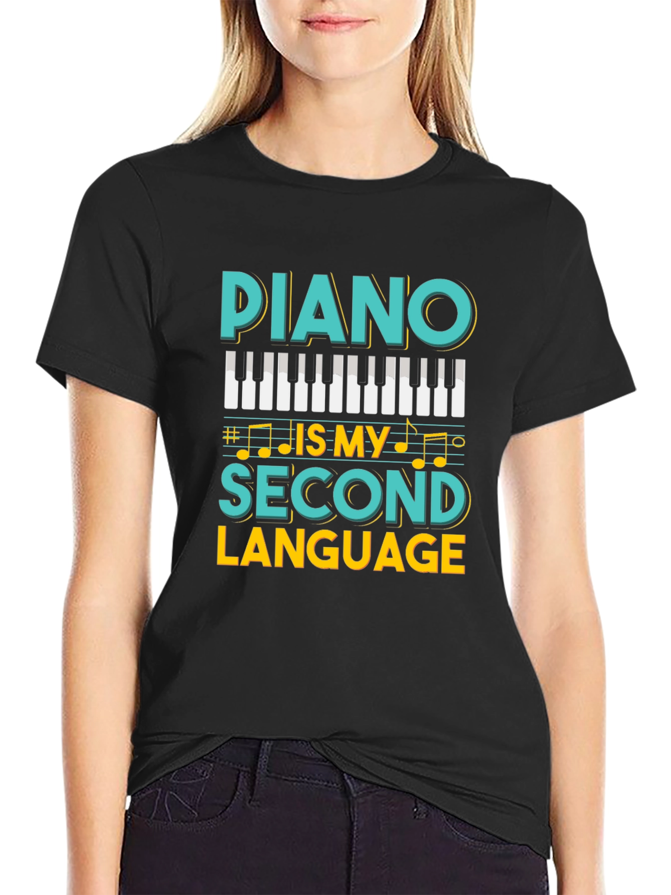 Piano is My Second Language Graphic T-Shirt