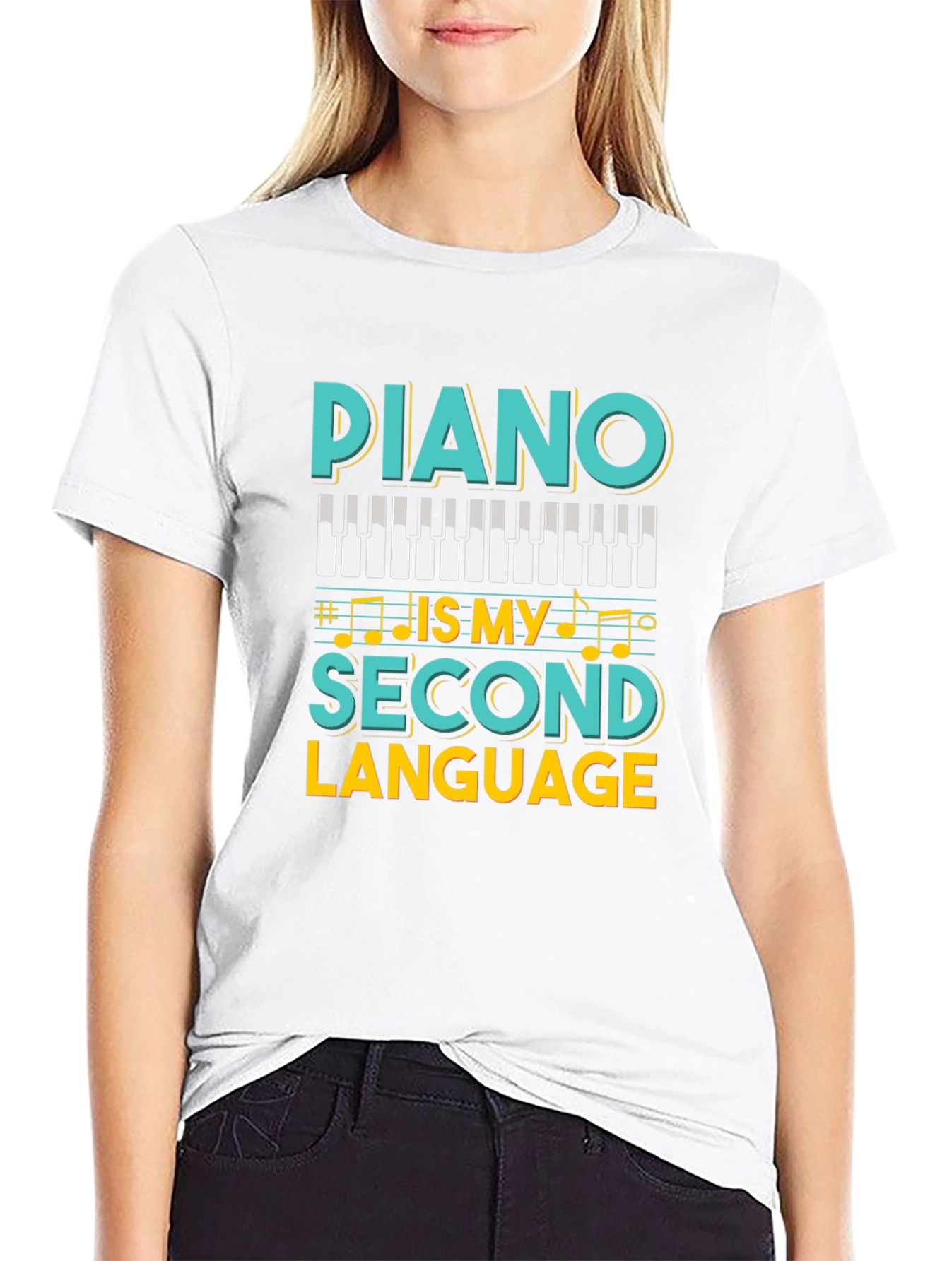 Piano is My Second Language Graphic T-Shirt