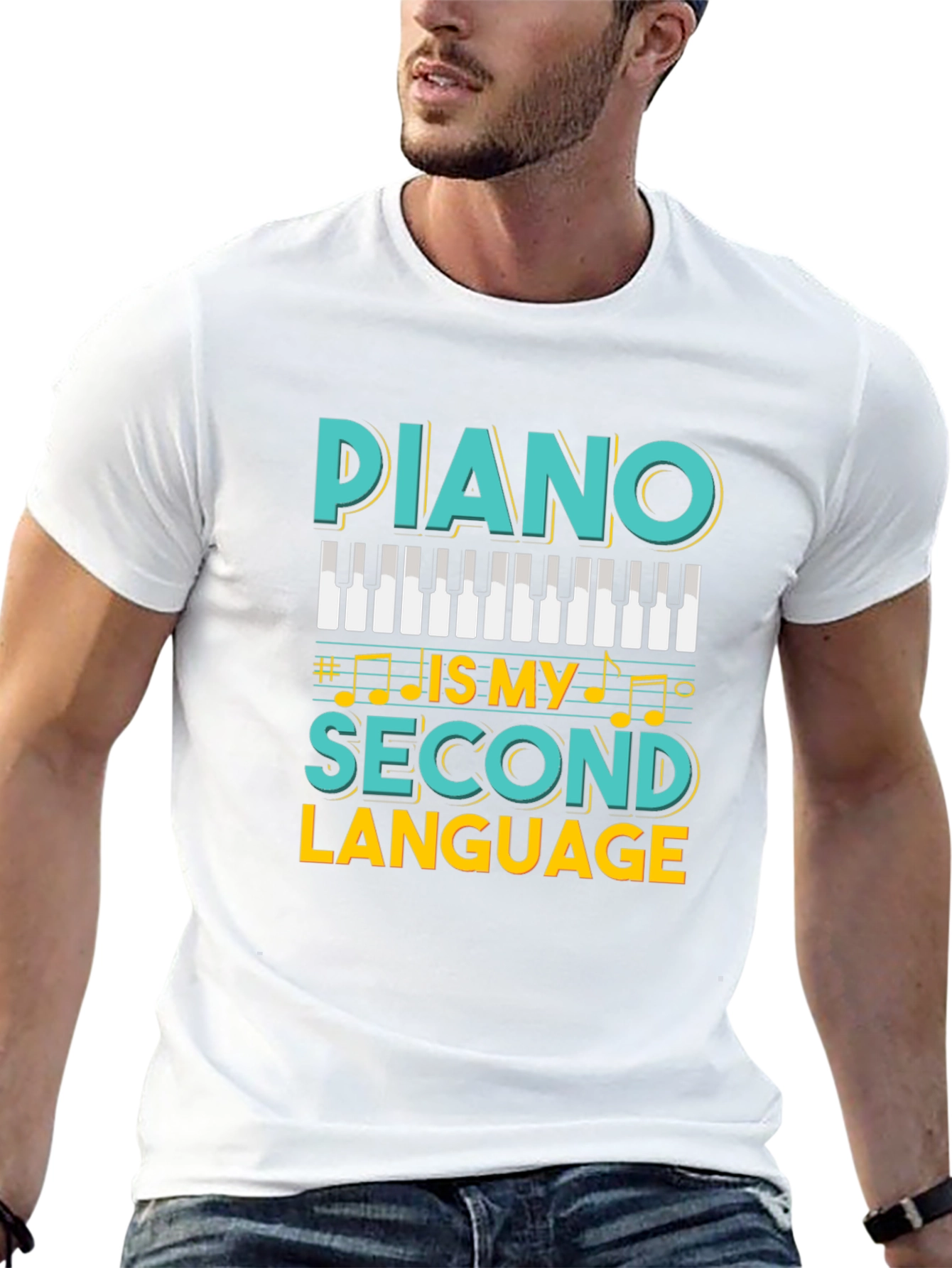 Piano is My Second Language Graphic T-Shirt