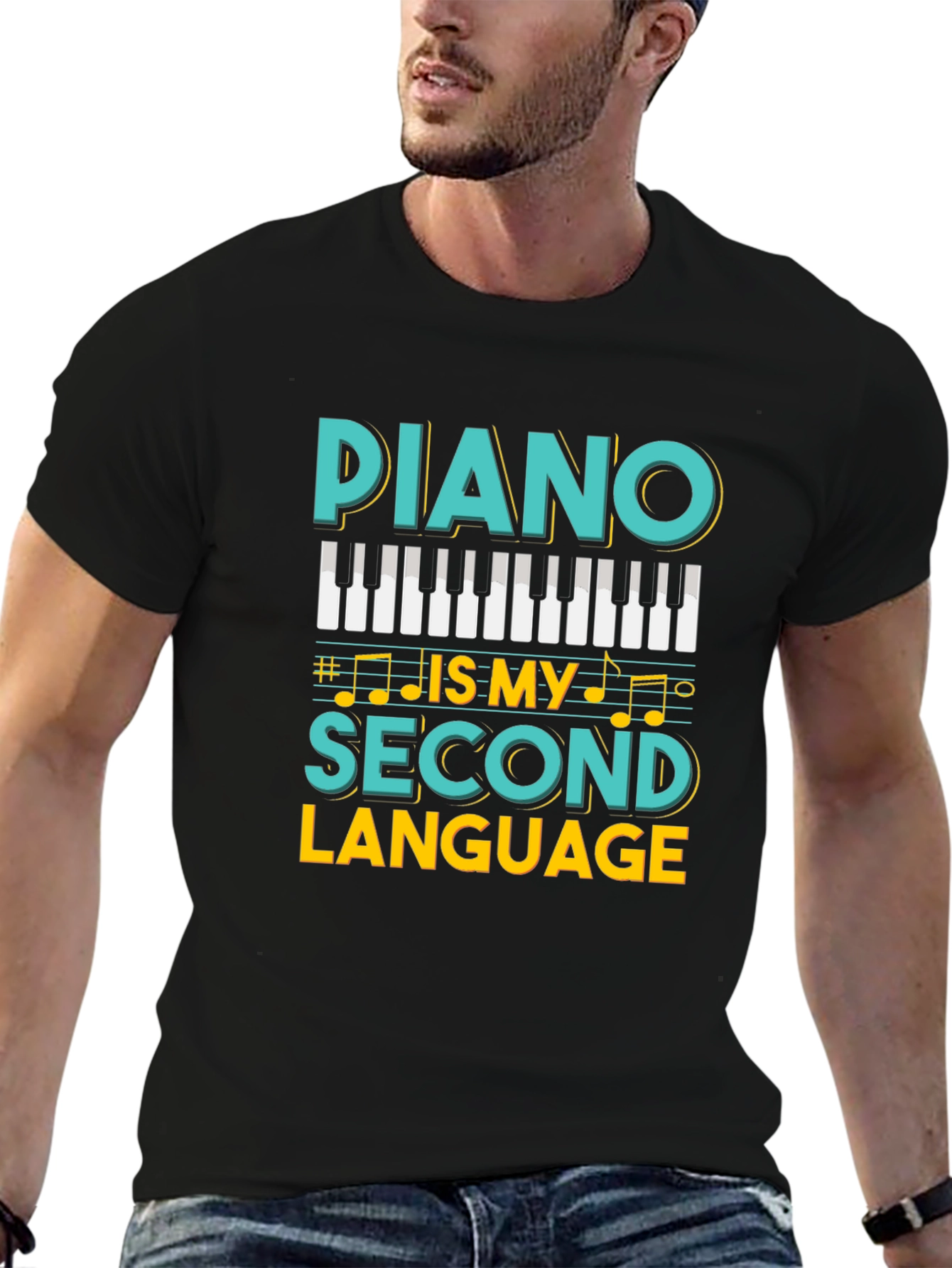 Piano is My Second Language Graphic T-Shirt