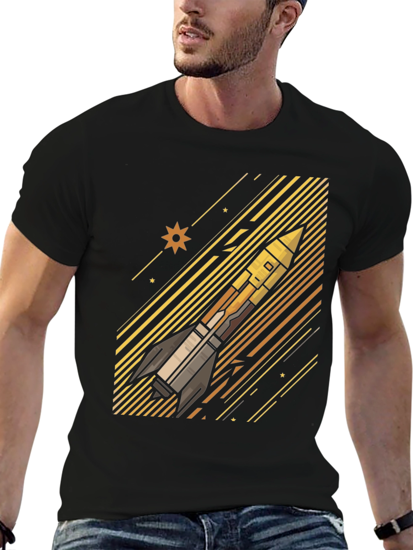 Rocket Launch Graphic T-Shirt - Space Exploration Tee