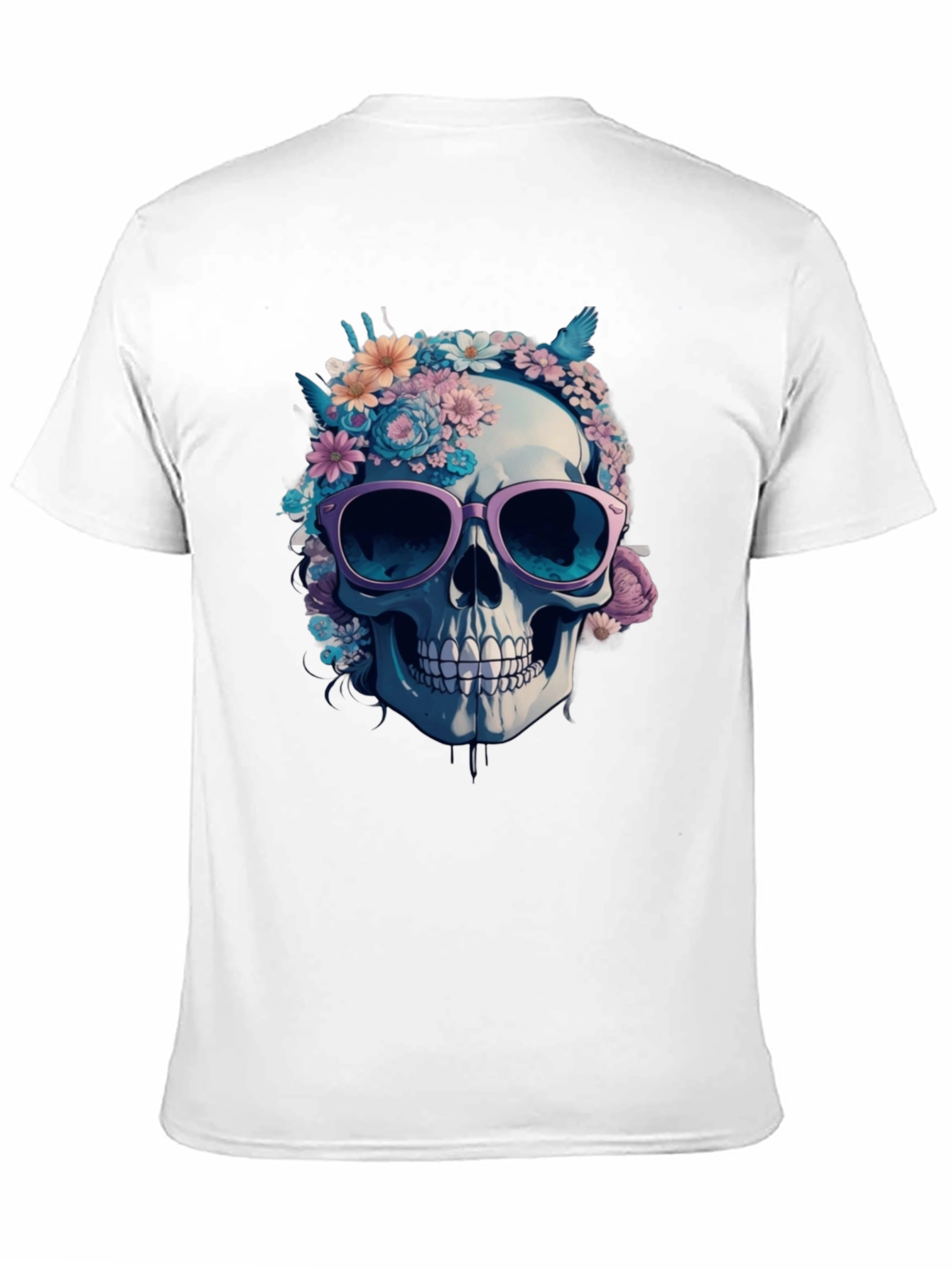 Floral Skull Graphic Tee - Stylish Skull T-Shirt