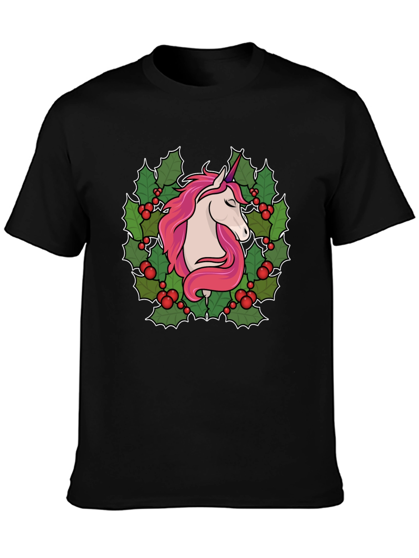 Unicorn Christmas Wreath Graphic Tee