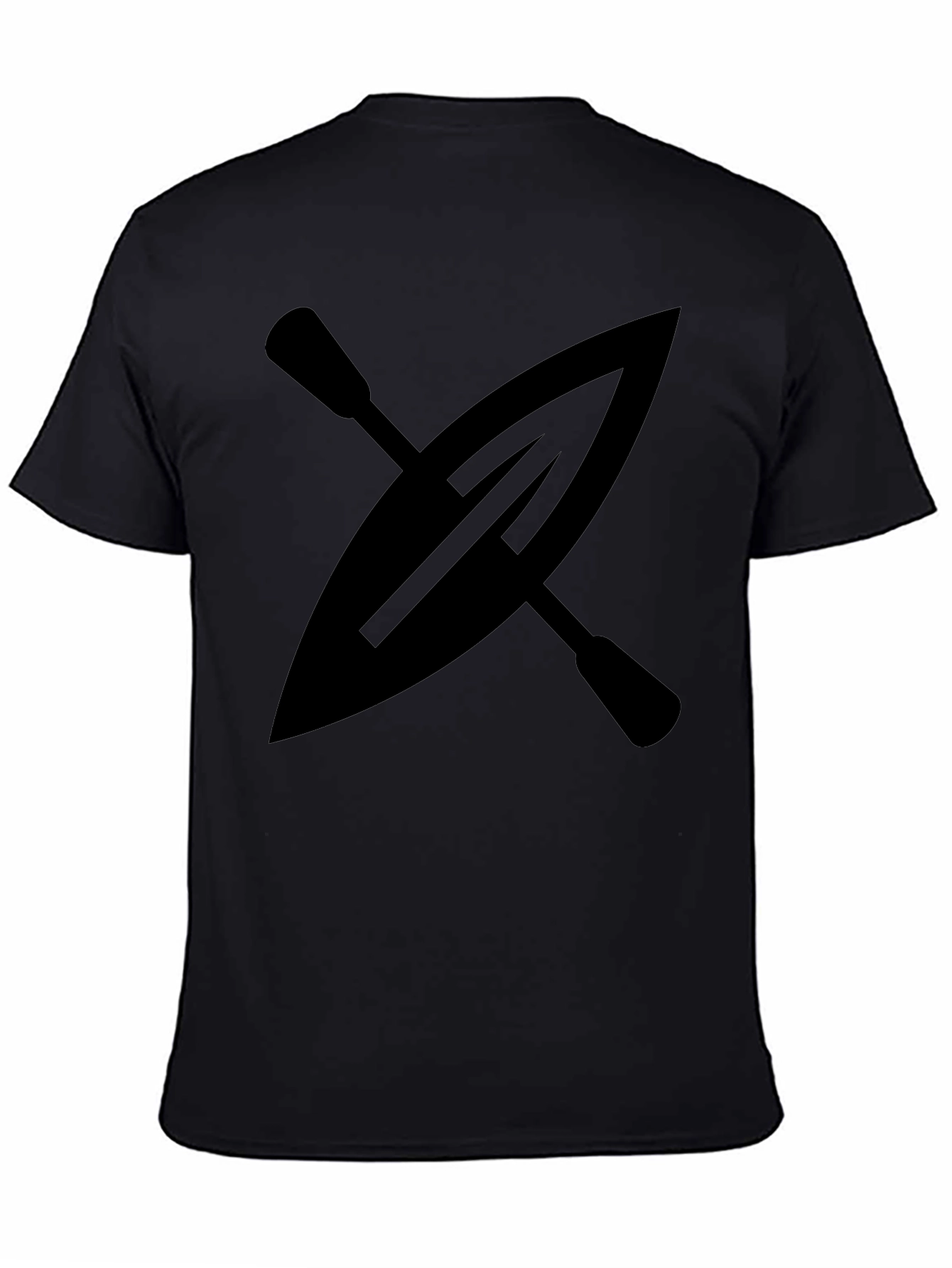 Kayak Paddle Graphic Tee - Black Cotton Shirt