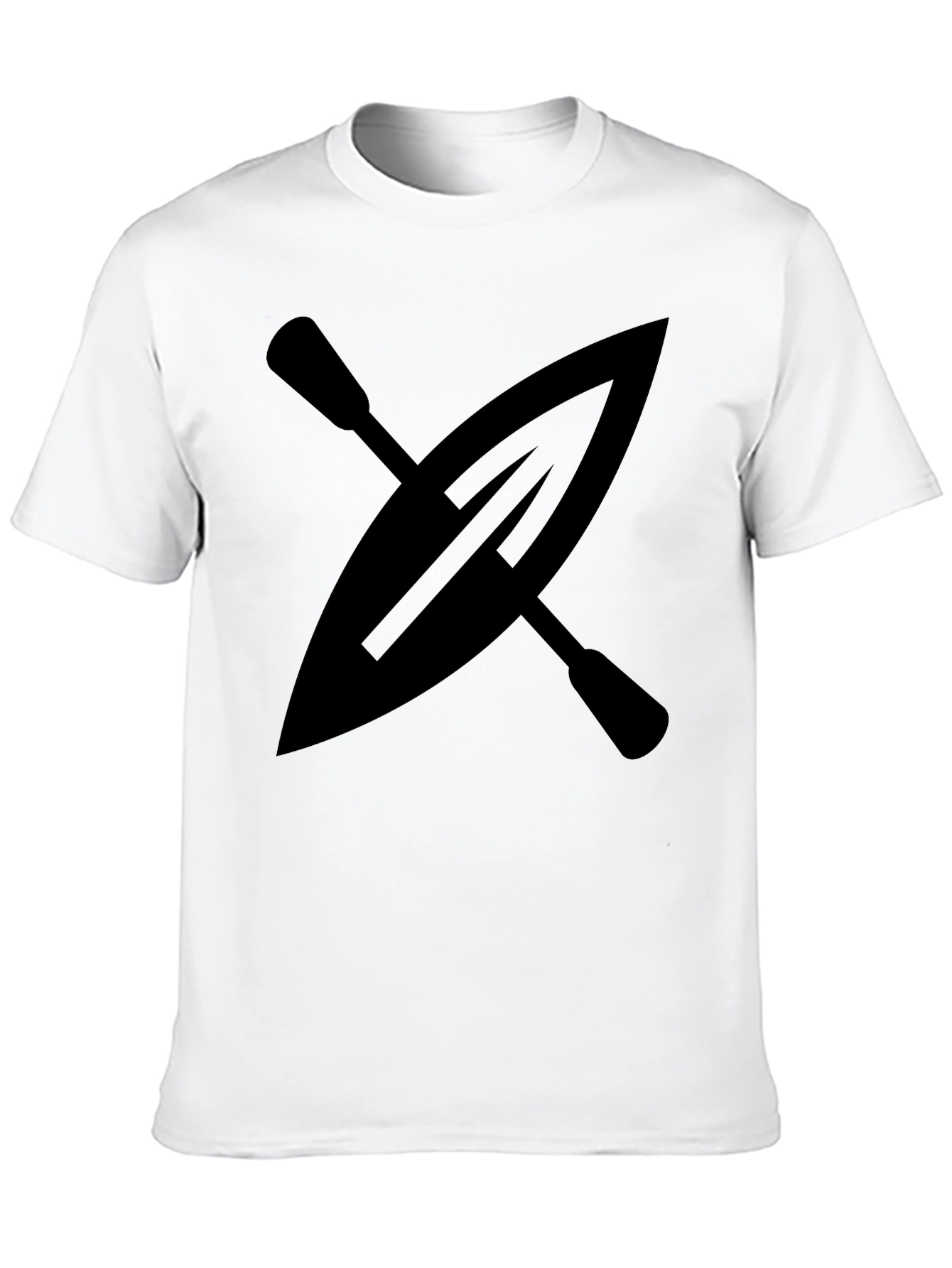 Kayak Paddle Graphic Tee - Black Cotton Shirt