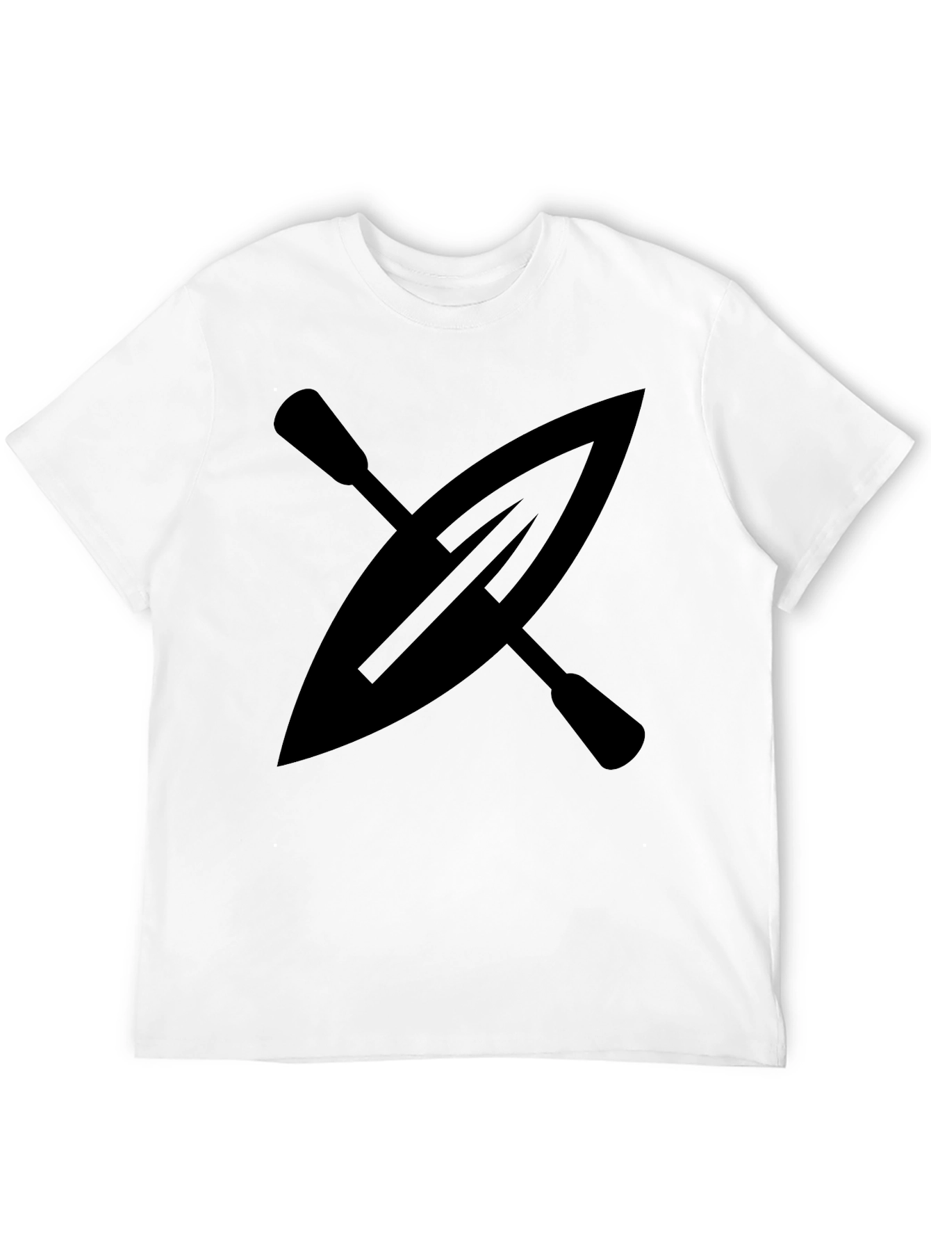 Kayak Paddle Graphic Tee - Black Cotton Shirt