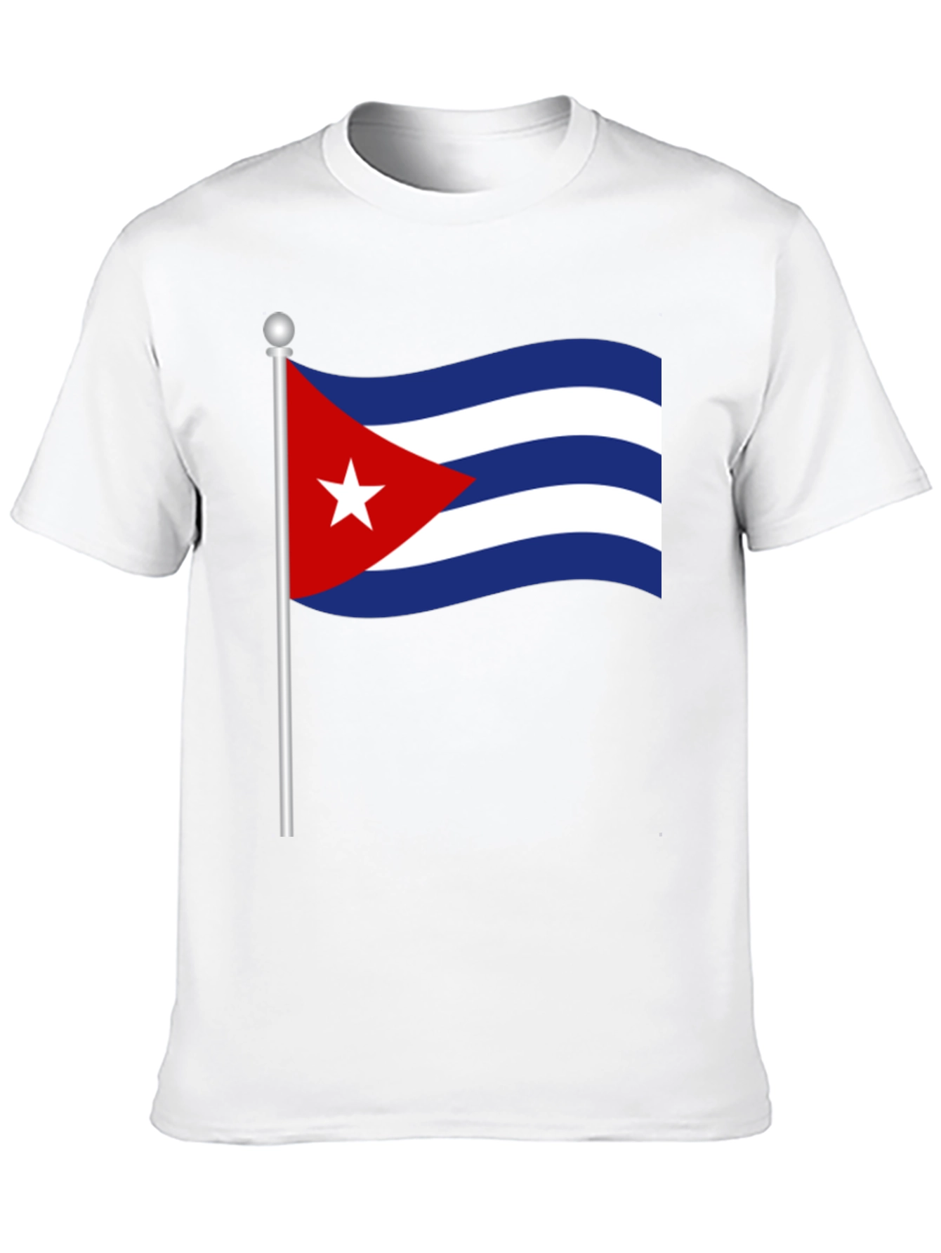 Cuba Flag T-Shirt - Black Crew Neck Tee