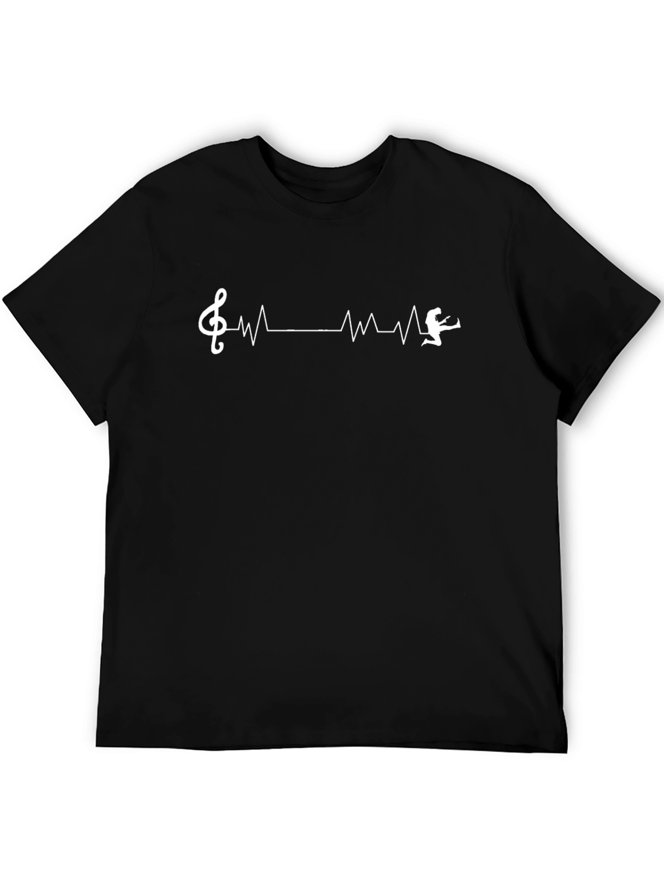Music Lovers Heartbeat T-Shirt - Black