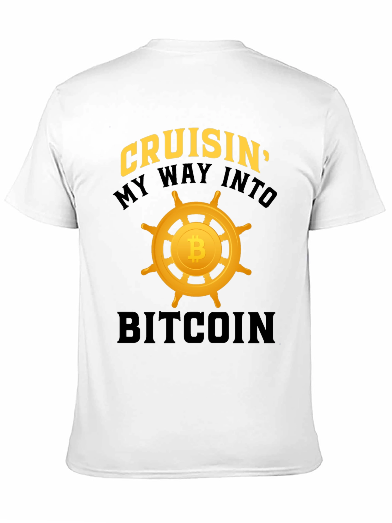 Cruisin Into Bitcoin Black Graphic T-Shirt