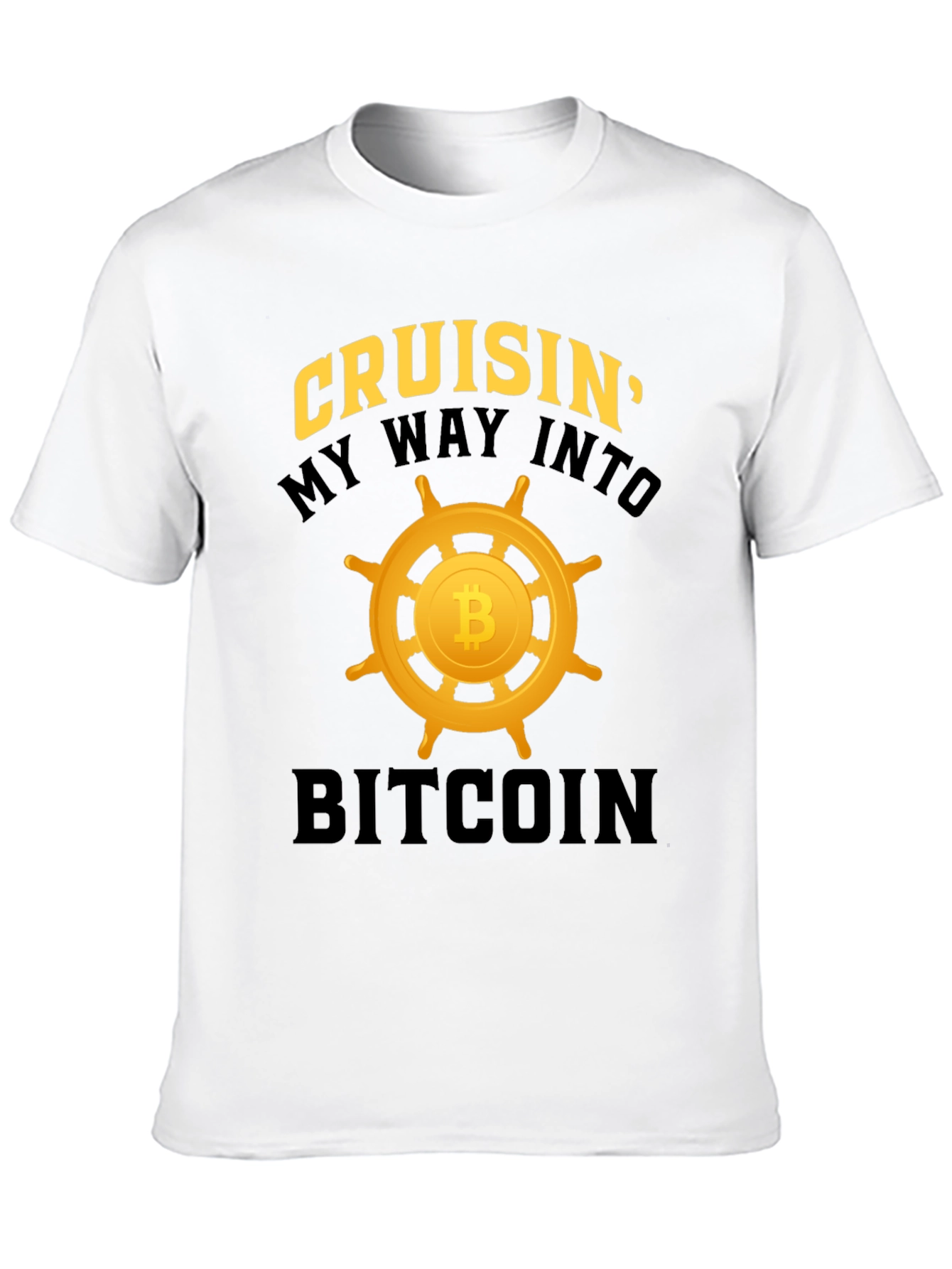 Cruisin Into Bitcoin Black Graphic T-Shirt