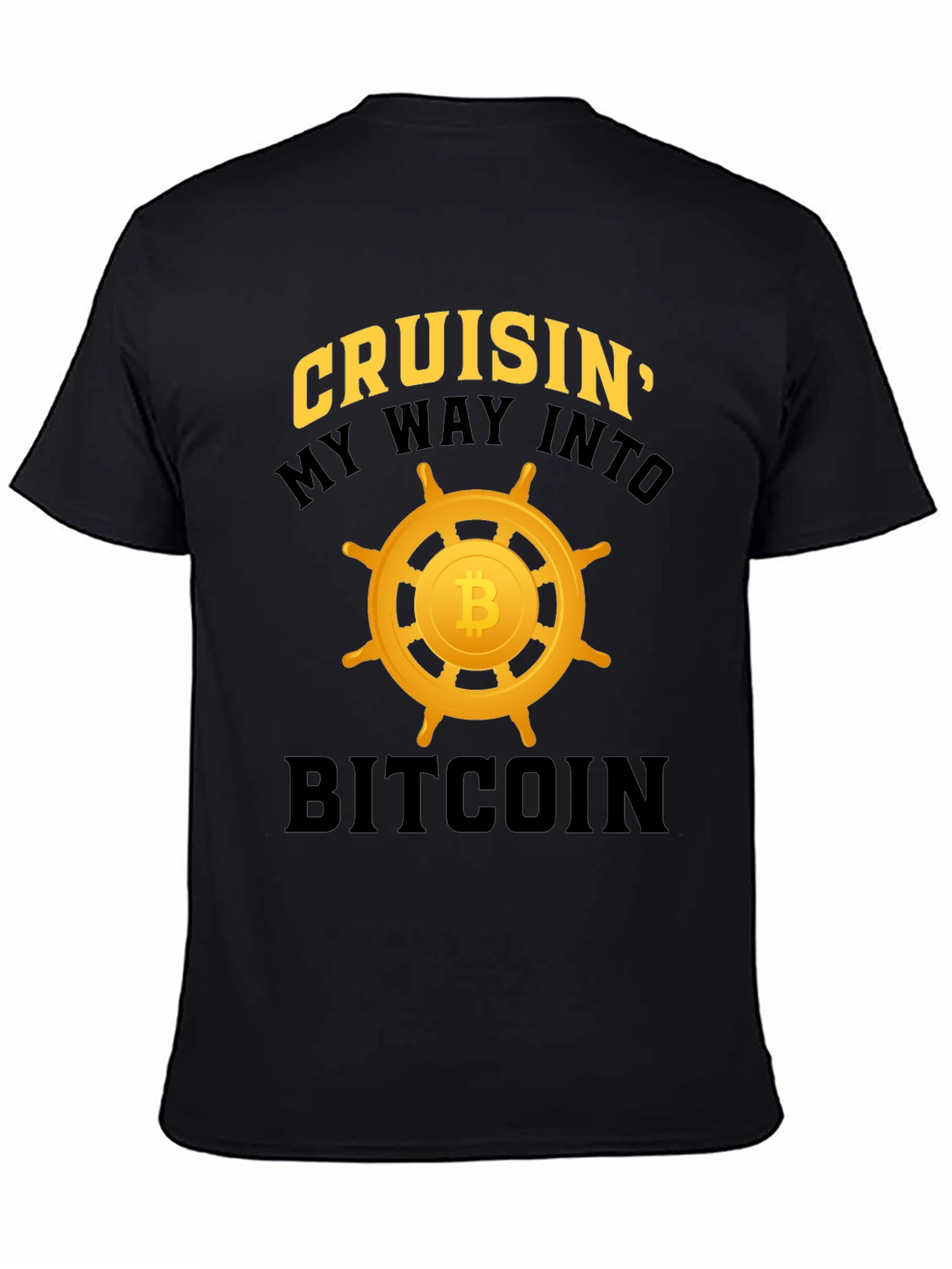 Cruisin Into Bitcoin Black Graphic T-Shirt
