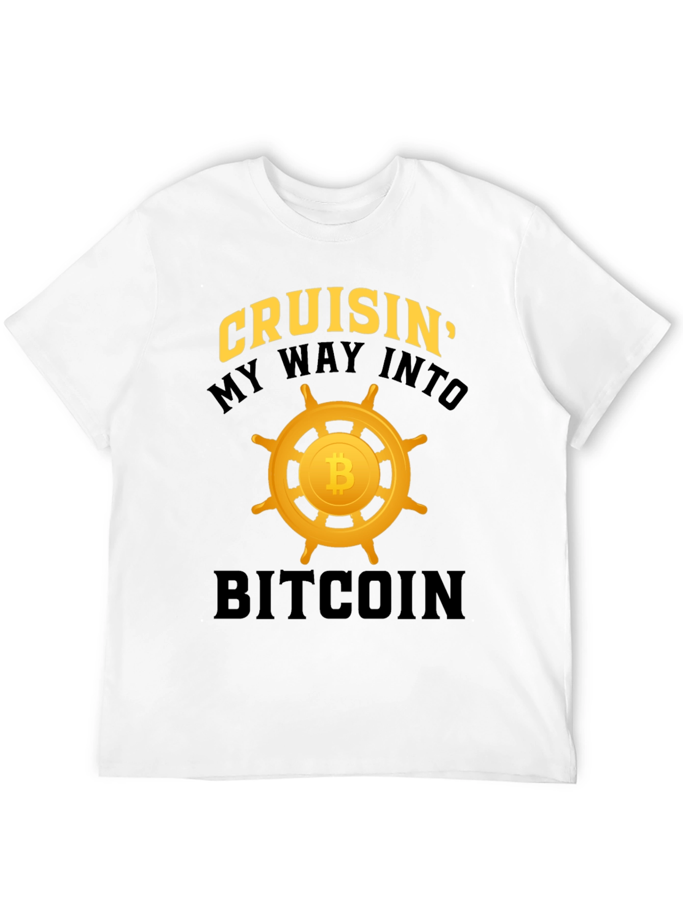 Cruisin Into Bitcoin Black Graphic T-Shirt