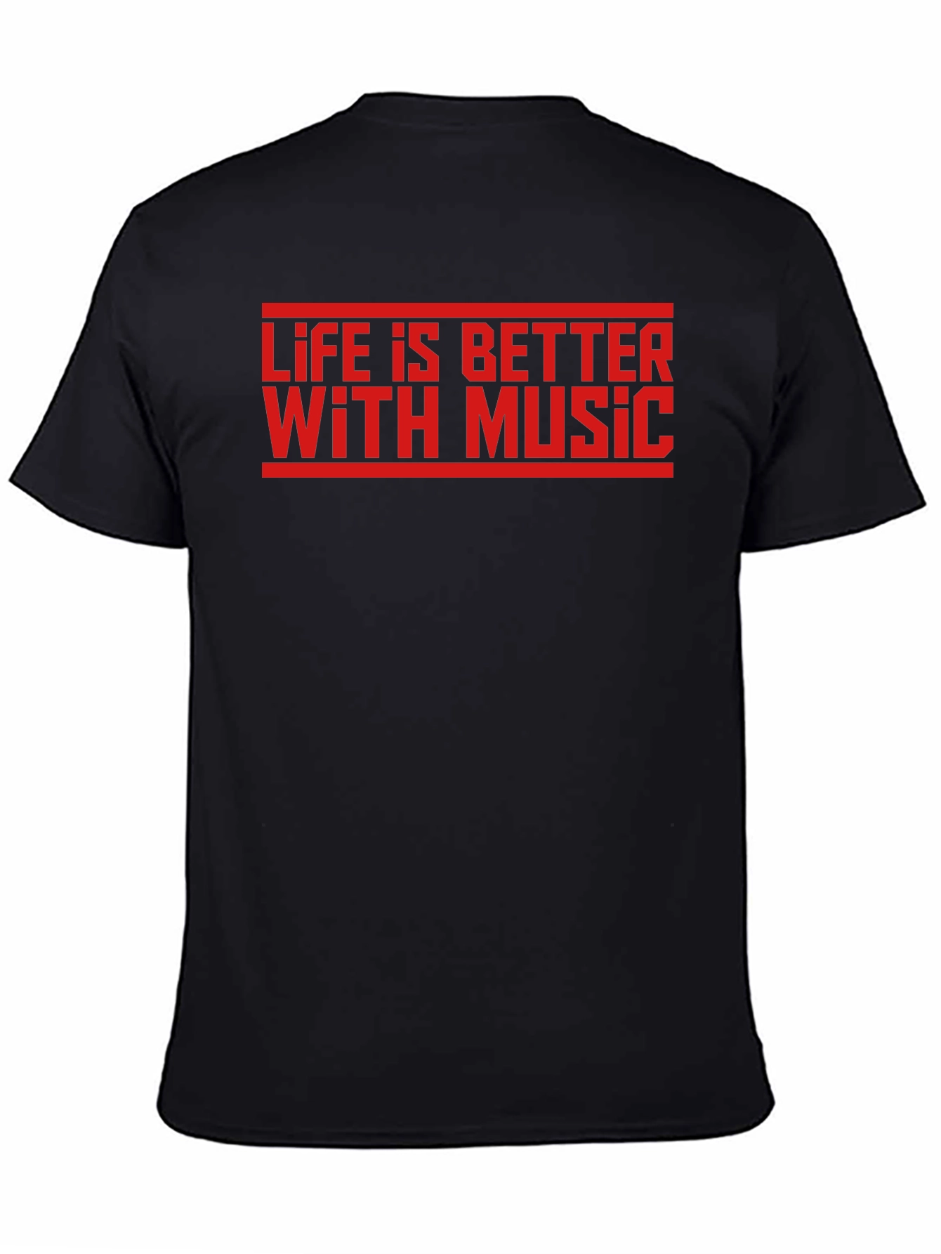 Life is Better With Music Graphic Tee - Black