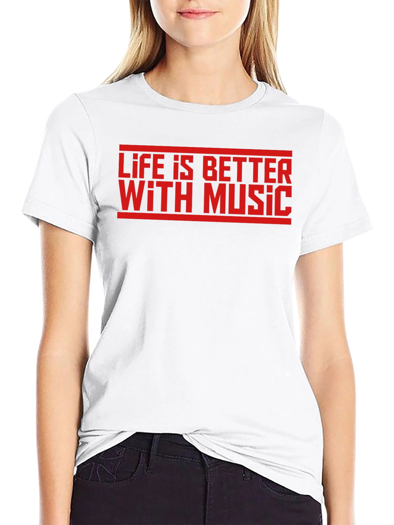Life is Better With Music Graphic Tee - Black