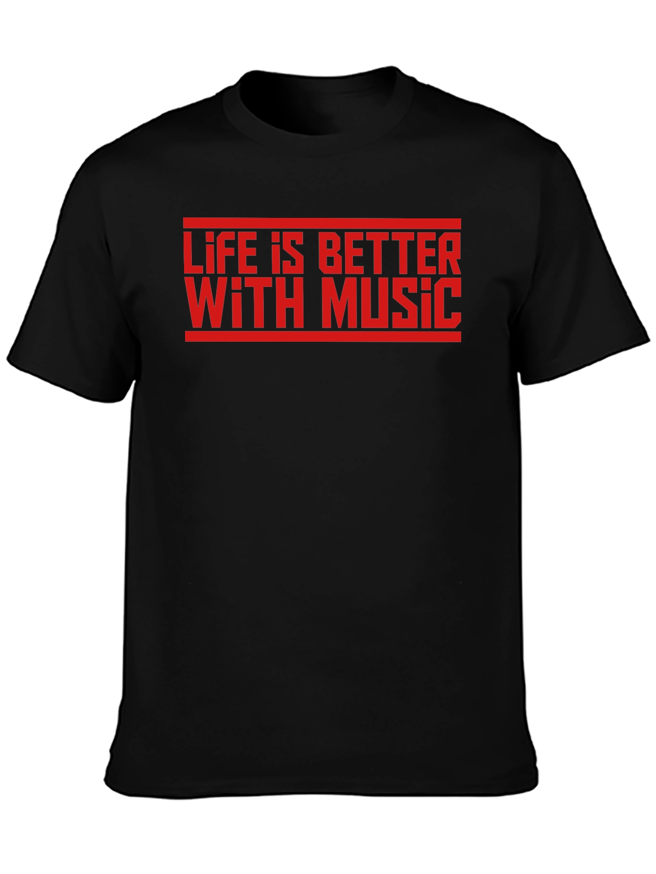 Life is Better With Music Graphic Tee - Black