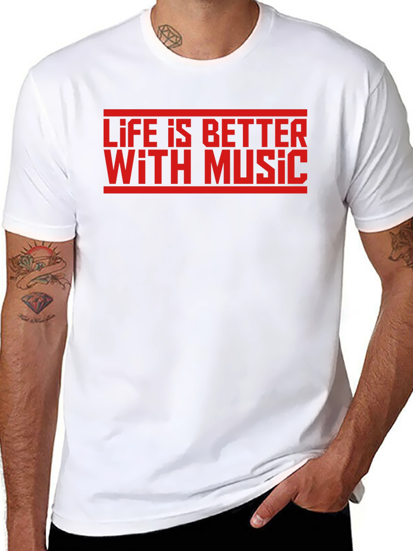 Life is Better With Music Graphic Tee - Black