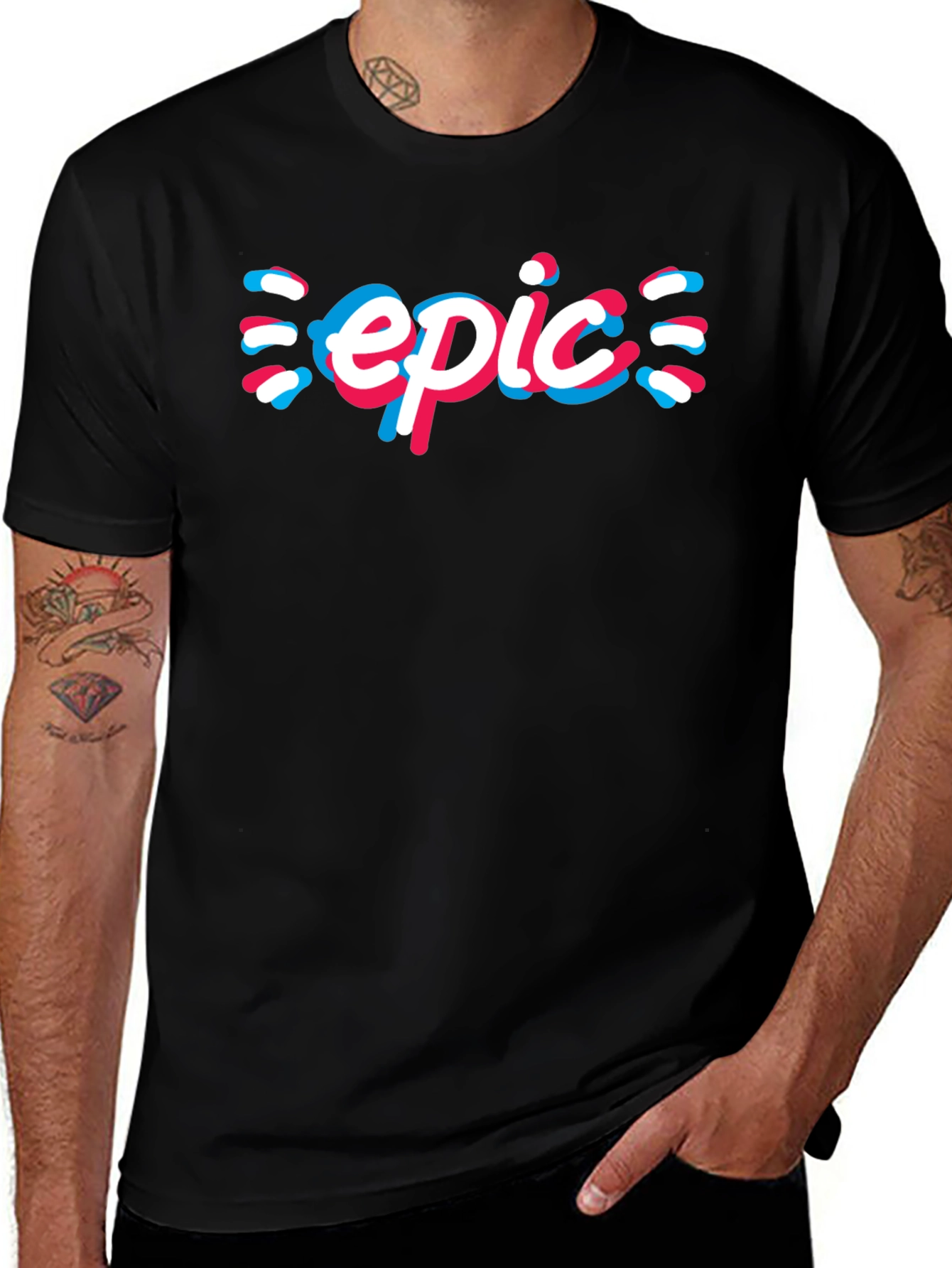 Epic Graphic Tee - Modern Black Cotton Blend T-Shirt