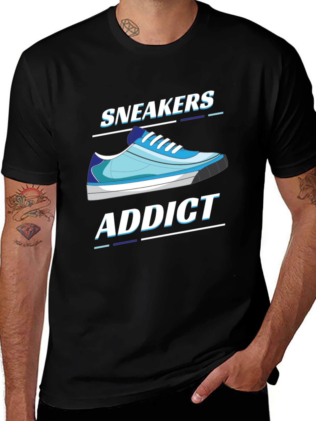 Sneakers Addict Black T-Shirt