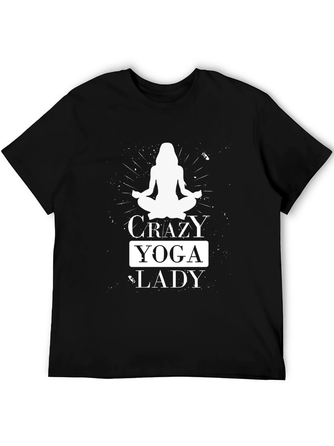 Crazy Yoga Lady T-Shirt - Black Cotton Tee