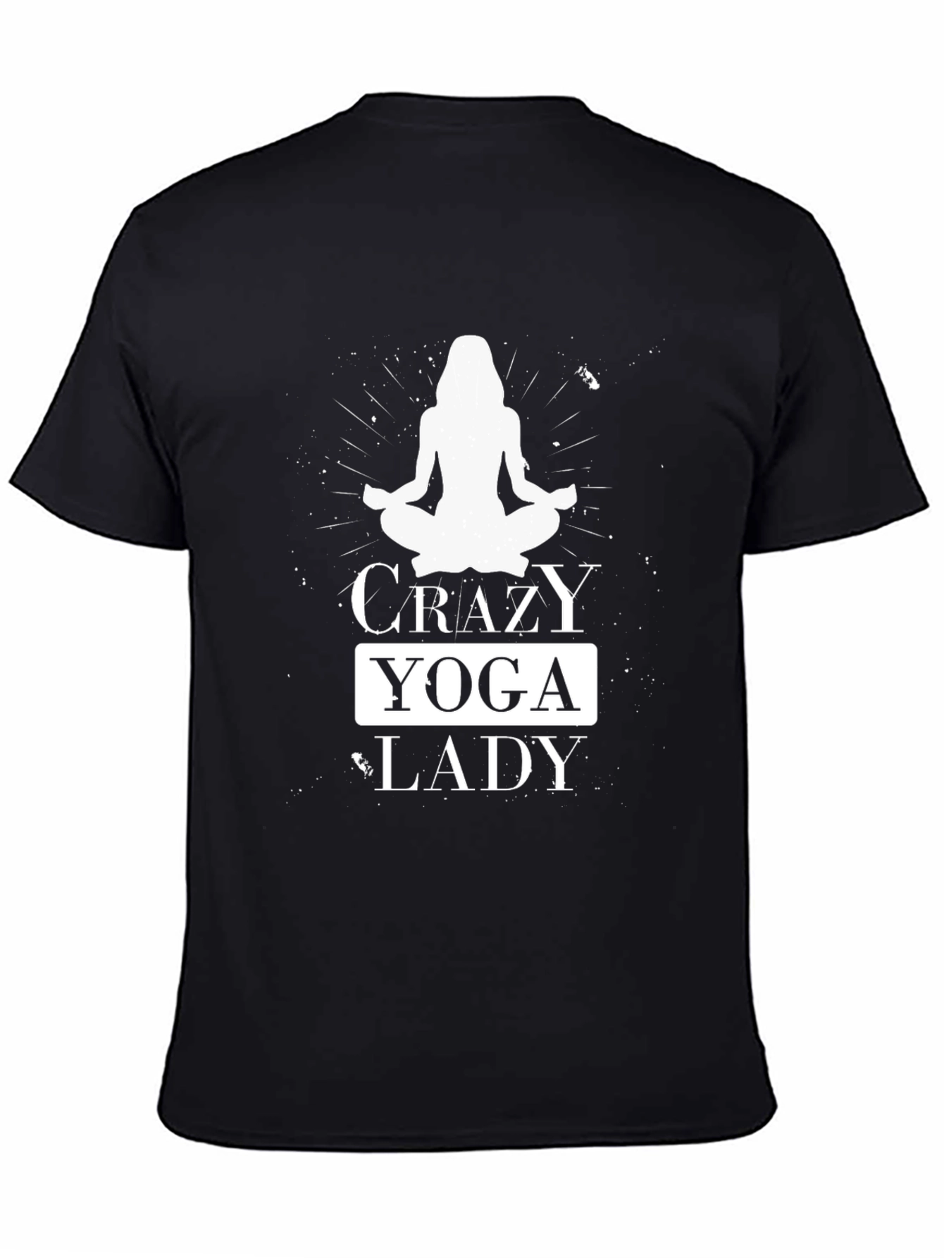 Crazy Yoga Lady T-Shirt - Black Cotton Tee
