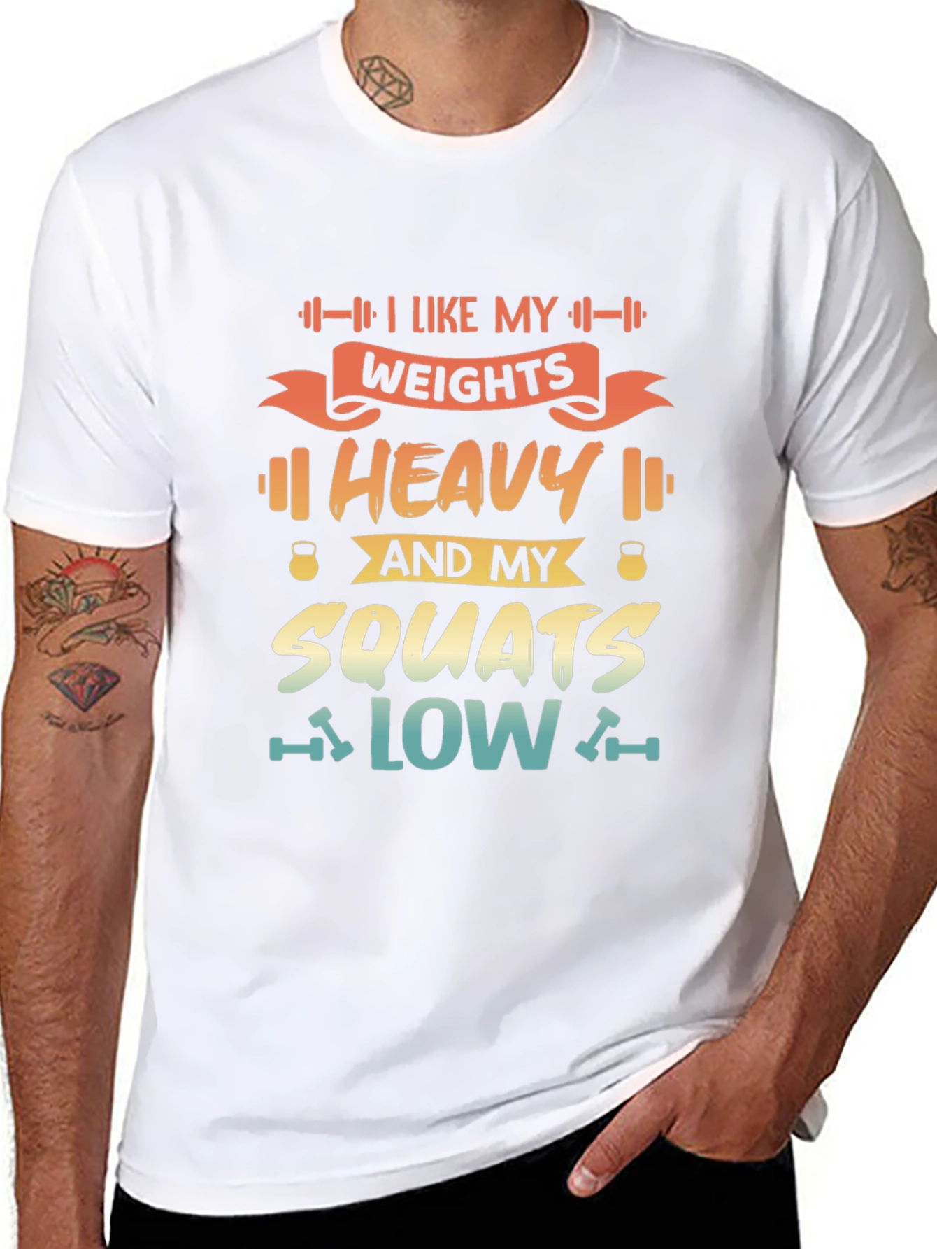 Heavy Weights & Low Squats Graphic Tee - Black