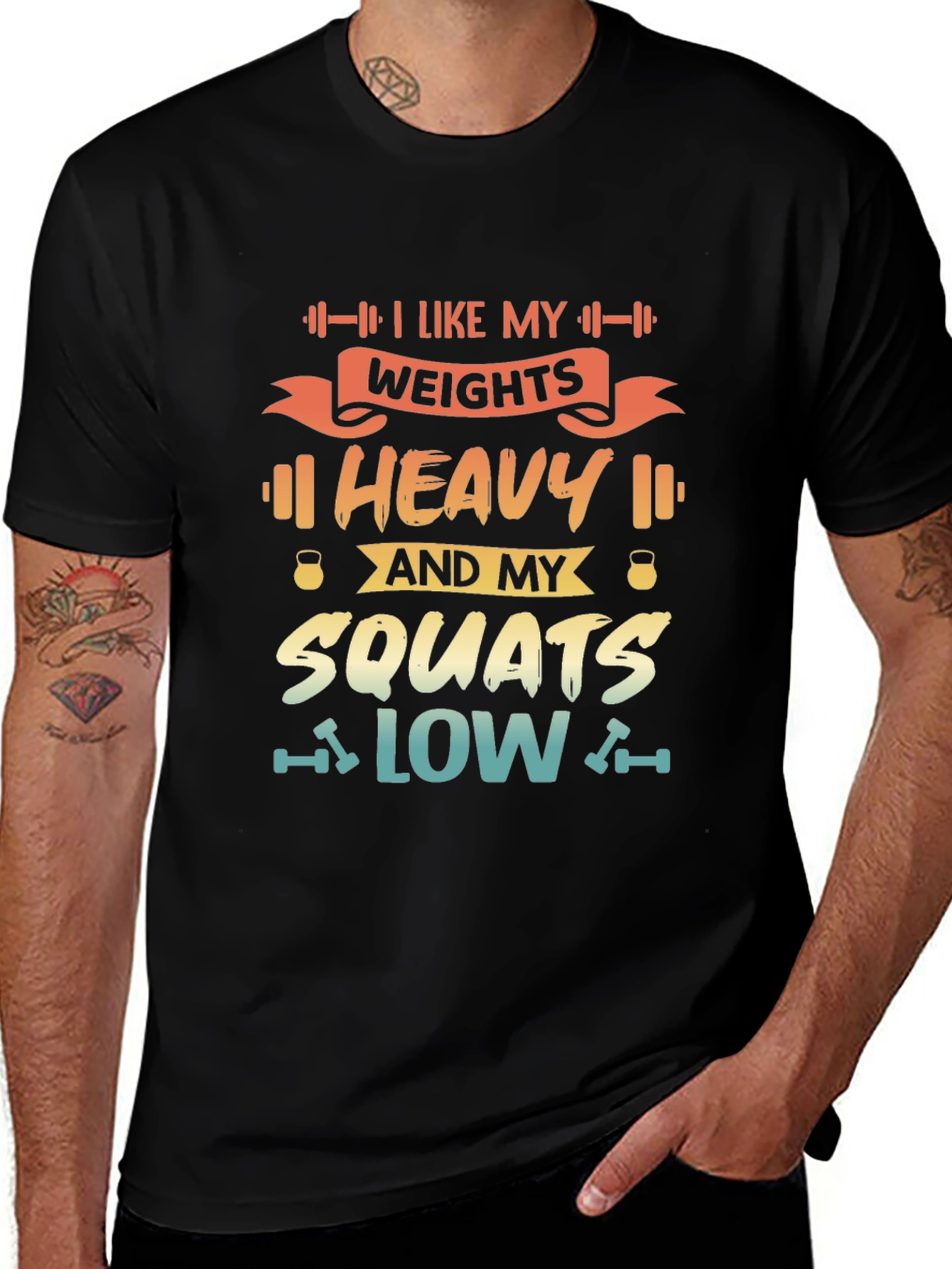 Heavy Weights & Low Squats Graphic Tee - Black