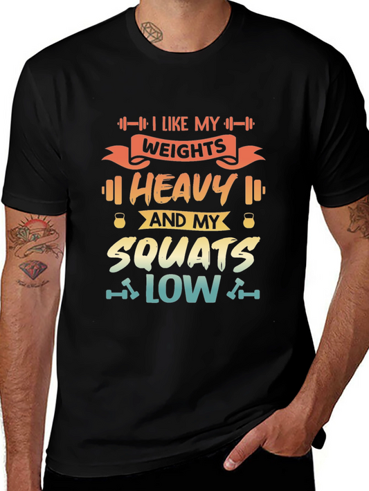 Heavy Weights & Low Squats Graphic Tee - Black