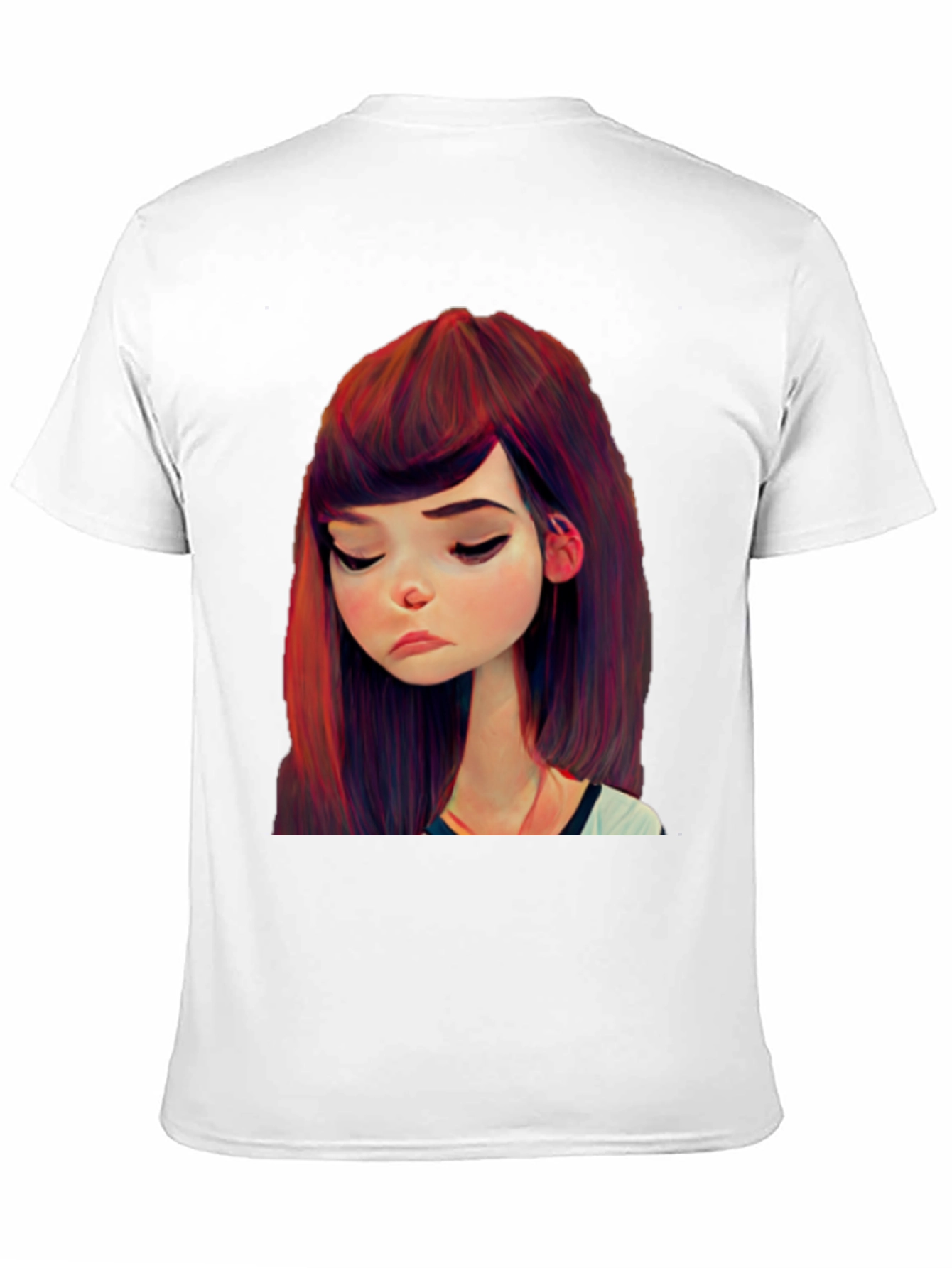 Cartoon Girl Graphic Black T-Shirt