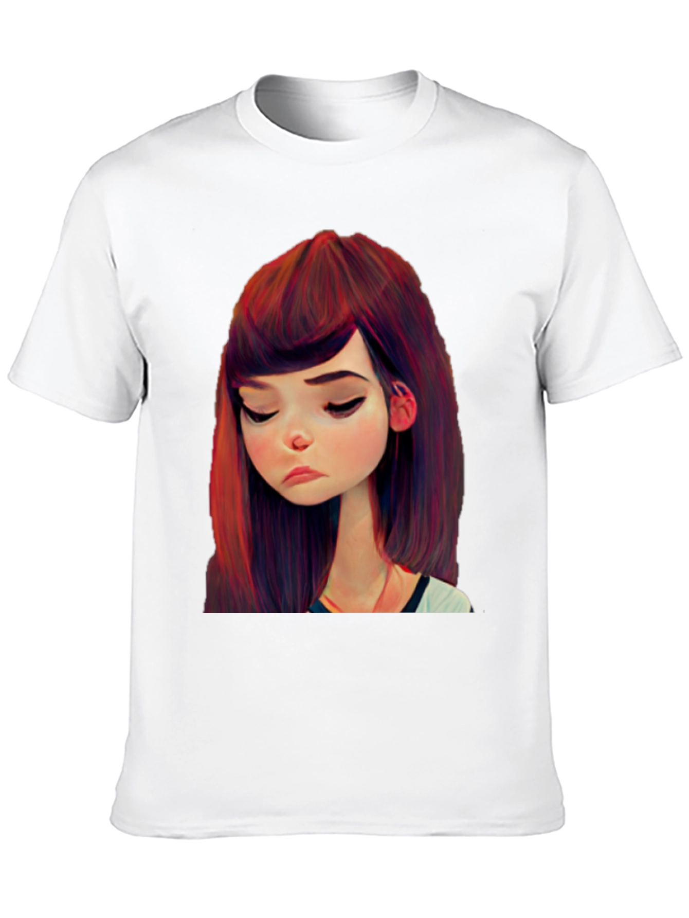 Cartoon Girl Graphic Black T-Shirt
