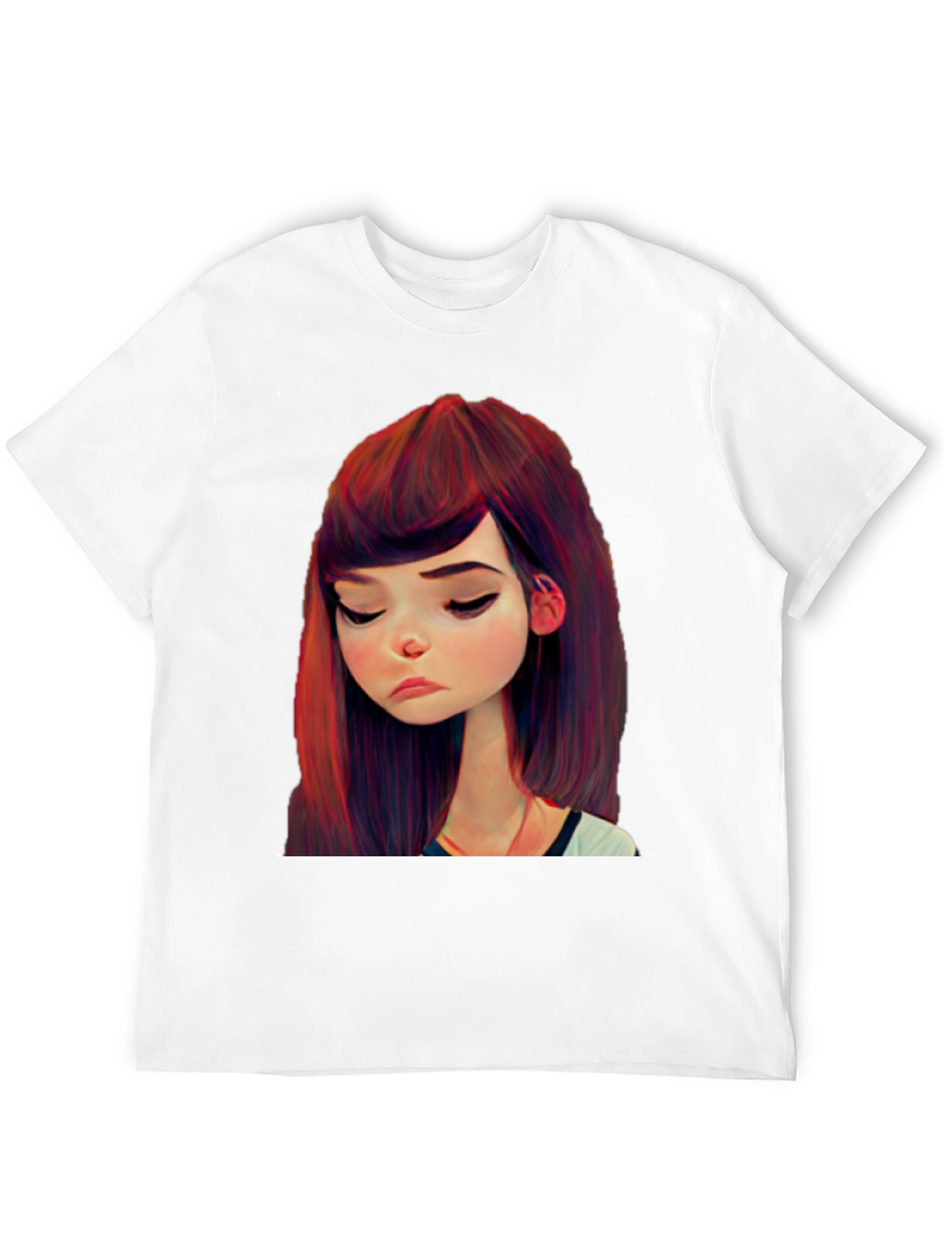 Cartoon Girl Graphic Black T-Shirt