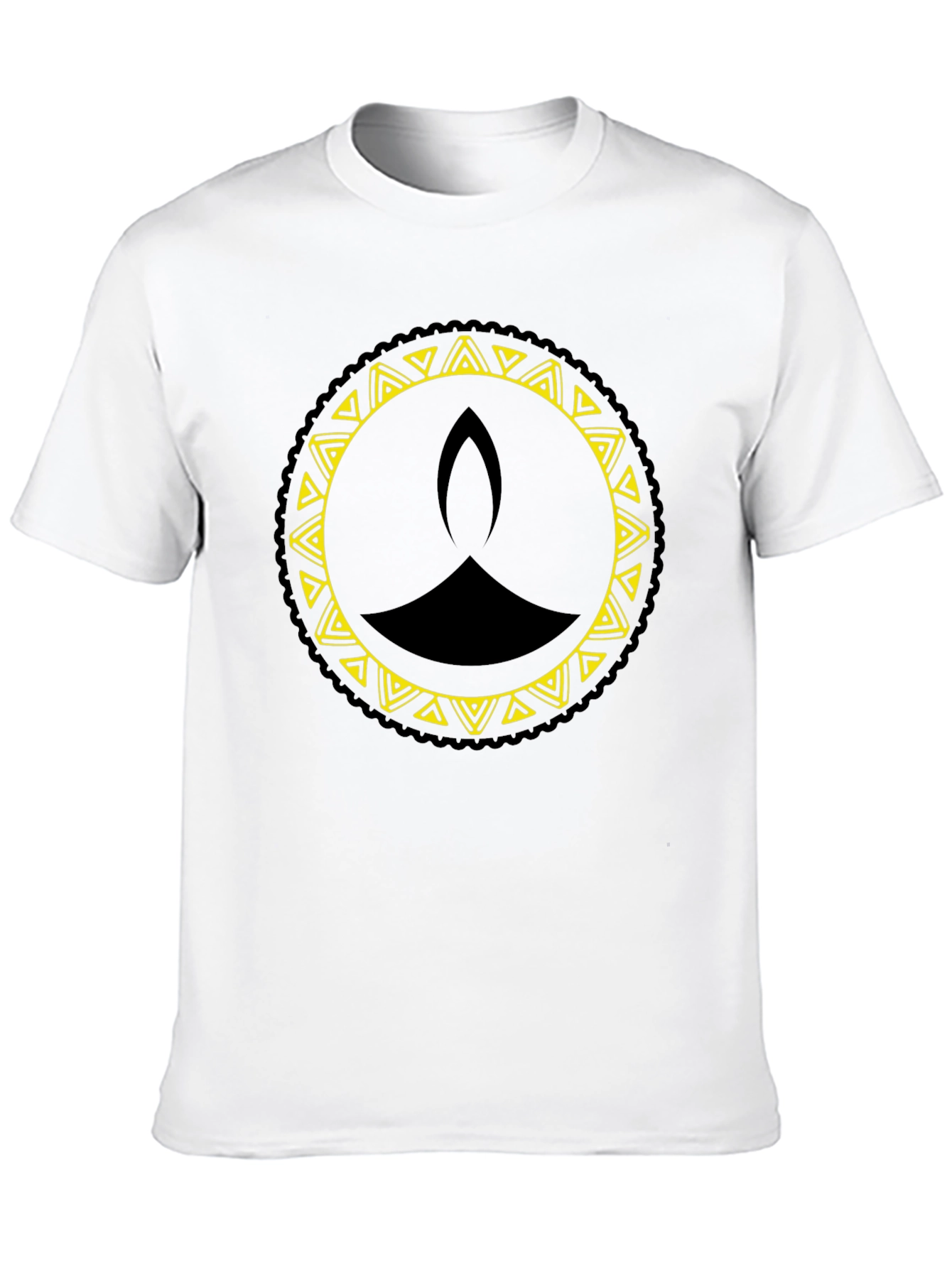 Diwali Lamp Graphic Tee - Black Cotton T-Shirt