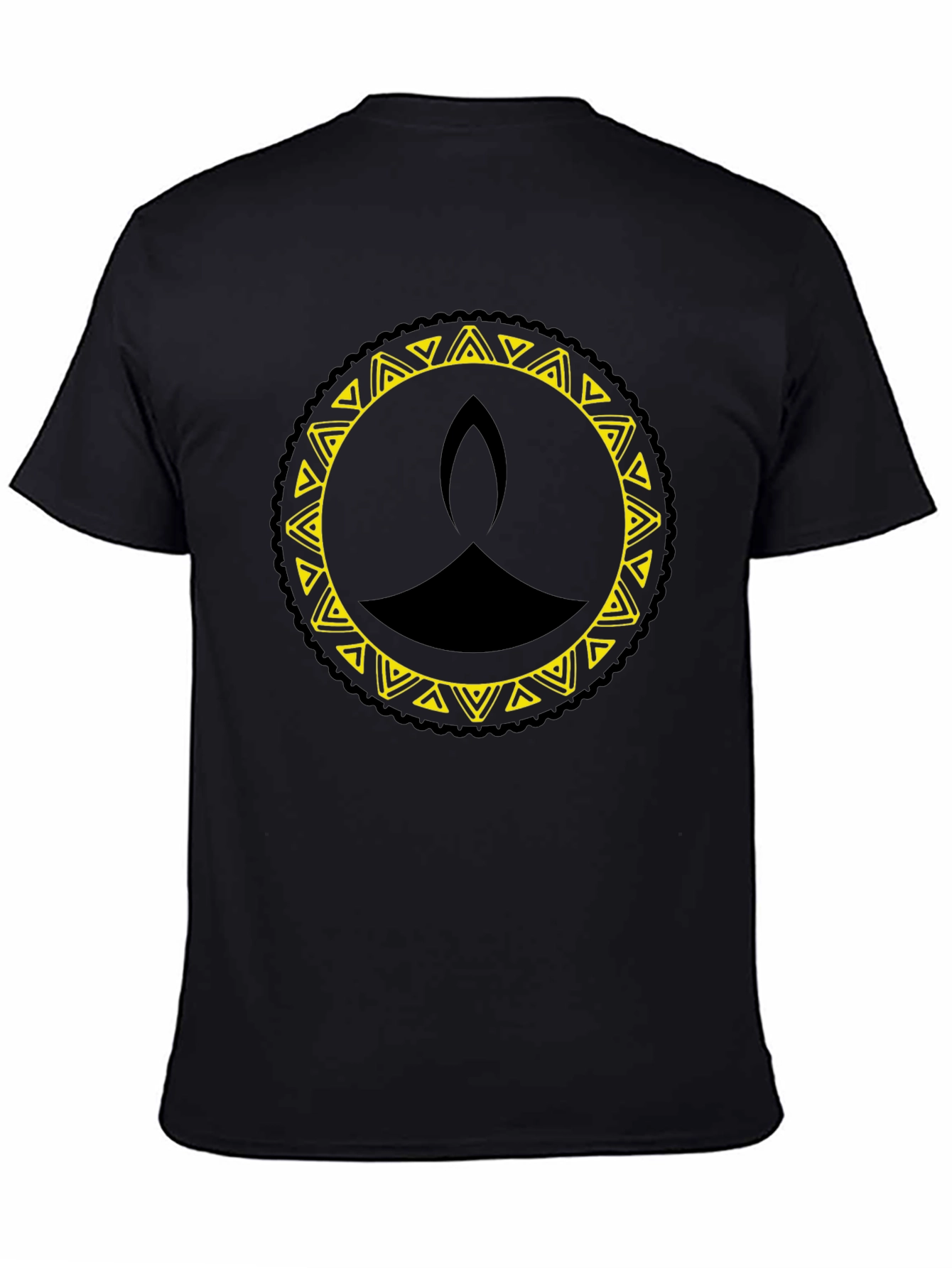 Diwali Lamp Graphic Tee - Black Cotton T-Shirt