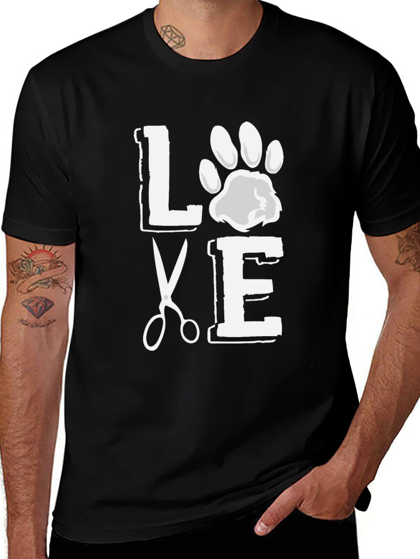 Love Grooming Black Graphic T-Shirt
