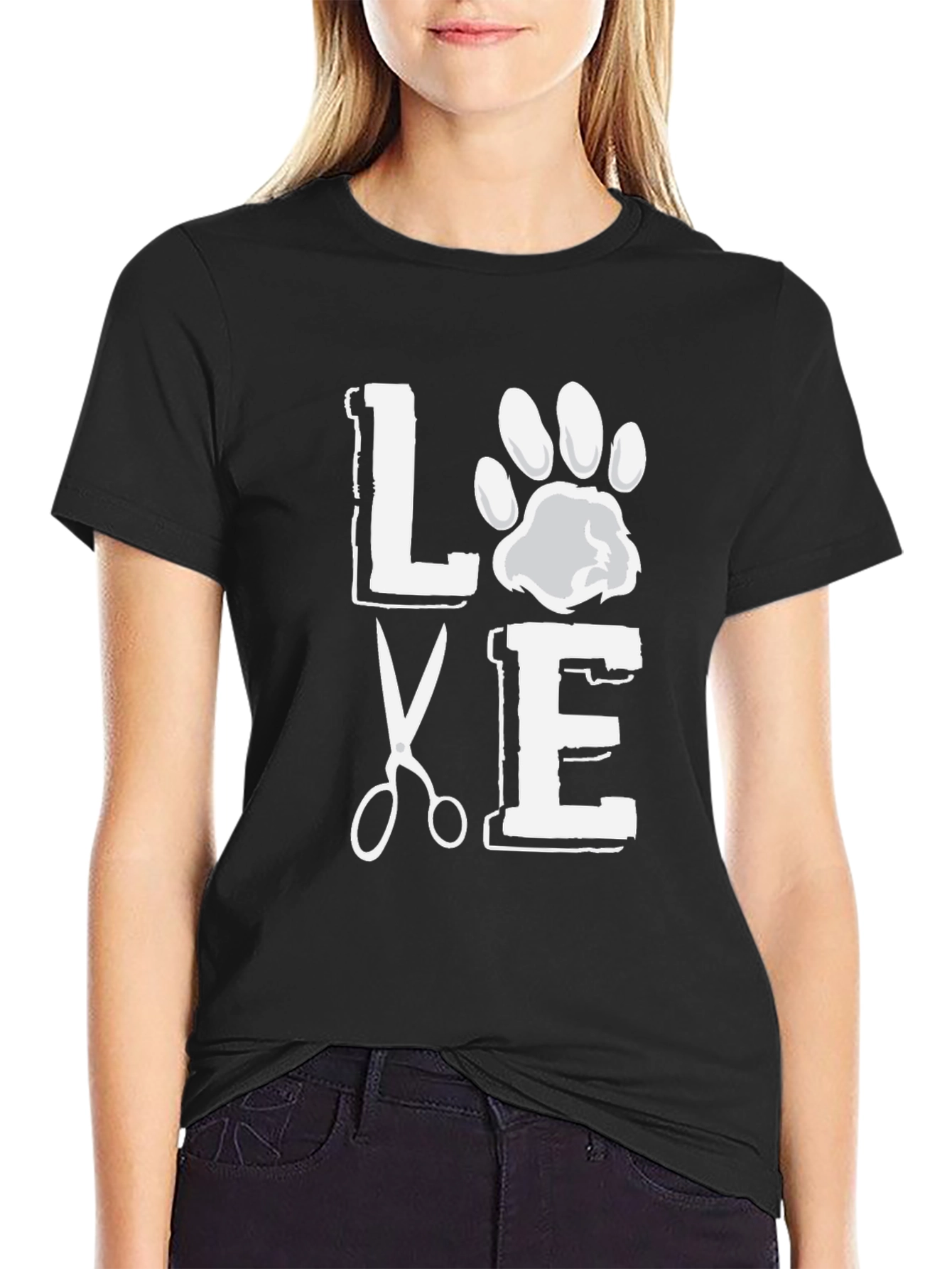 Love Grooming Black Graphic T-Shirt